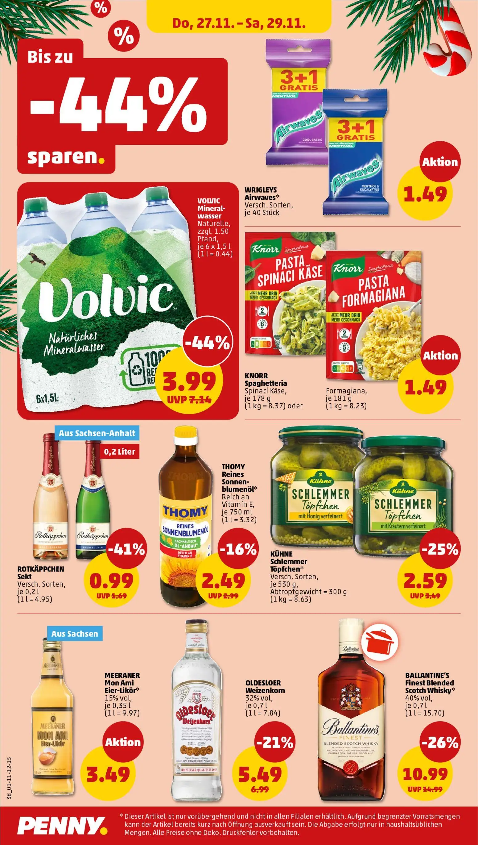Penny - Black Friday – gültig ab 24.11.2025 | Seite: 38 | Produkte: Käse, Mineralwasser, Wasser, Pasta