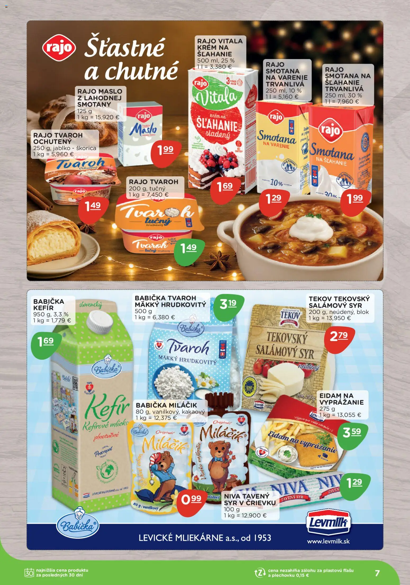 Nové Terno akcie – leták je platný od 10.11.2025 | Strana: 7 | Produkty: Maslo, Mlieko, Smotana, Eidam