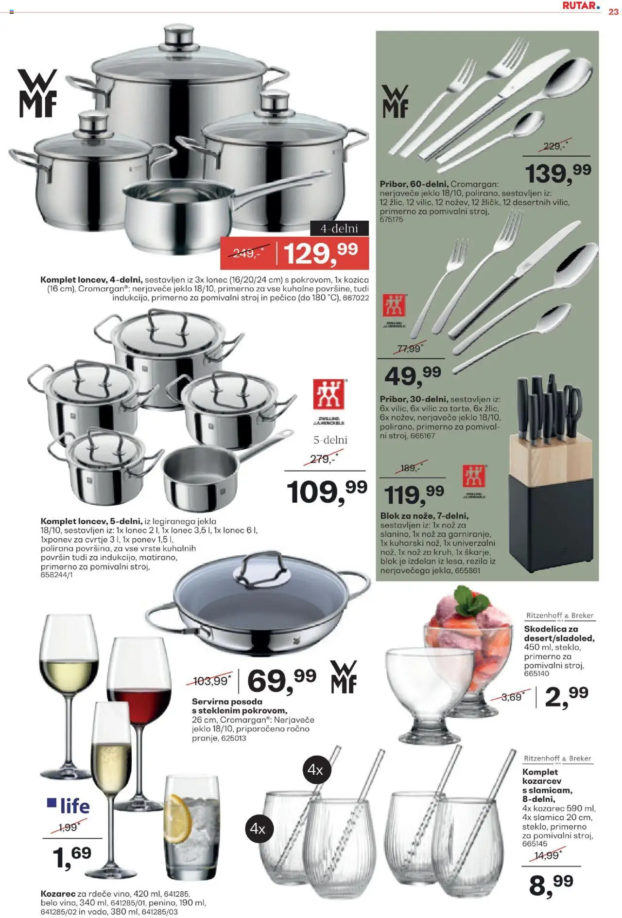 Rutar katalog │ velja od 20.08.2025 | Stran: 23 | Izdelki: Kozarec, Pomivalni stroj, Skodelica, Nož