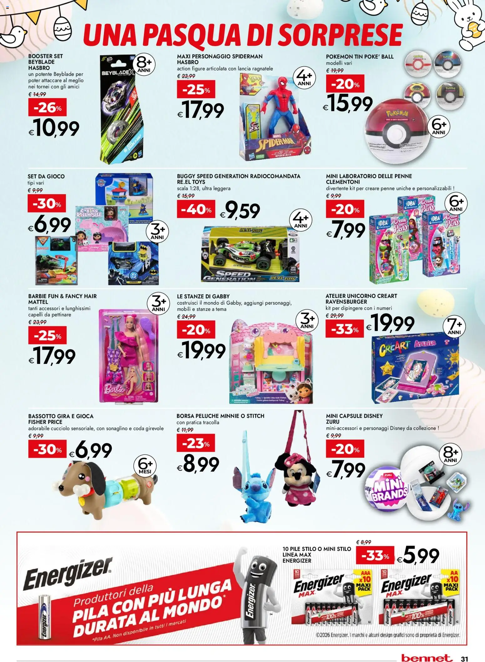 Volantino bennet del 23.03.2026 | Pagina: 31 | Prodotti: Peluche, Scala, Borsa, Penne