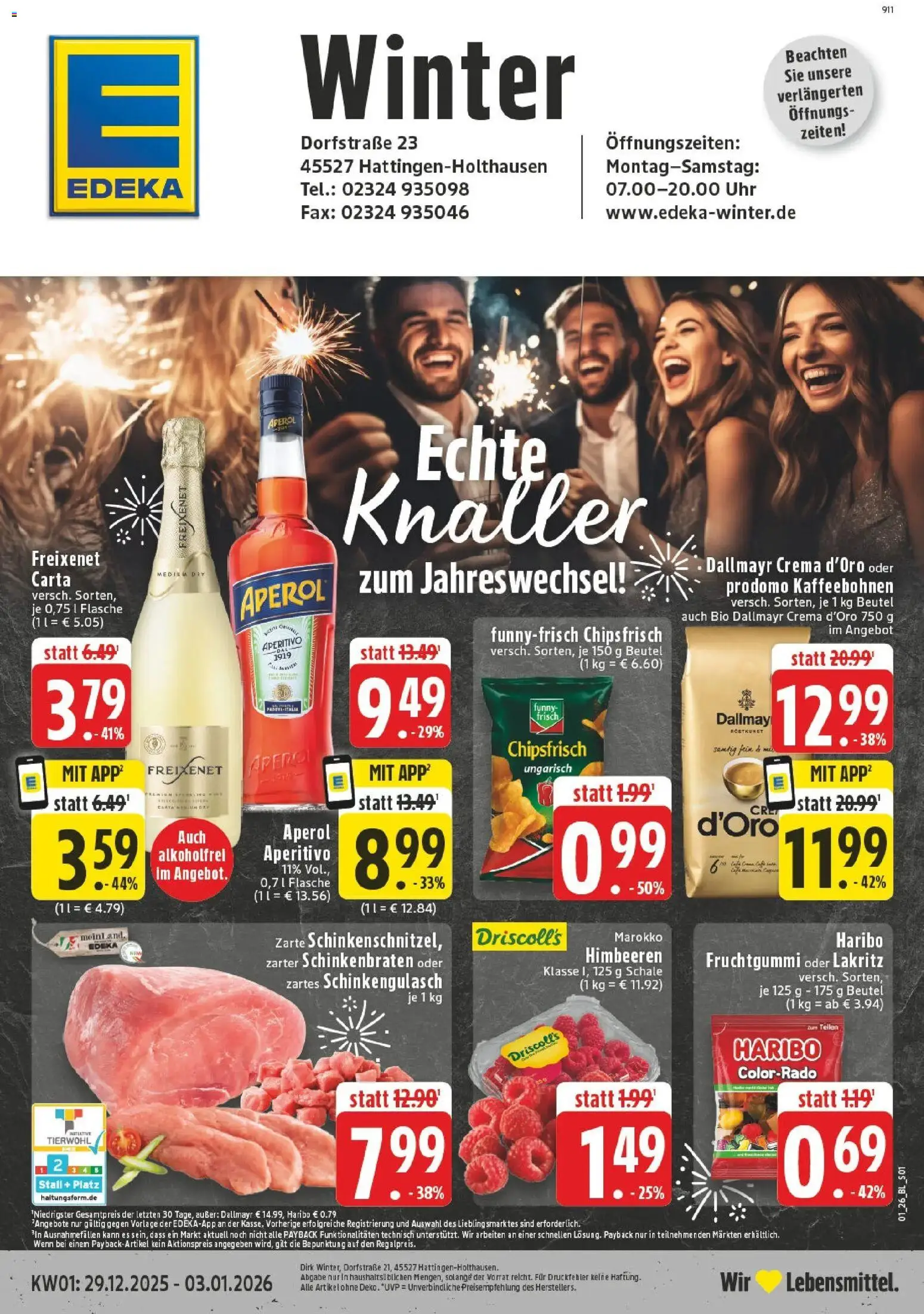 Edeka prospekt Hattingen-Holthausen	 – gültig ab 28.12.2025 | Seite: 1 | Produkte: Haribo, Funny frisch, Chips, Uhr