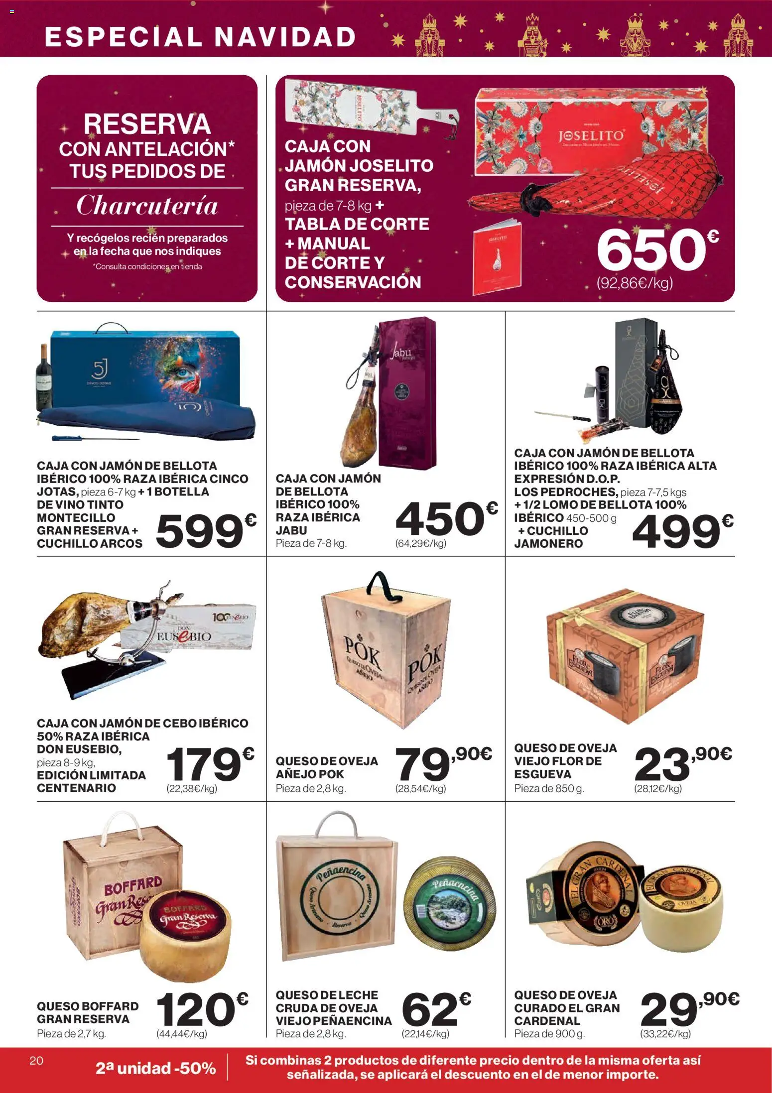 El Corte Inglés ofertas │ válido desde el 04.12.2025 | Página: 20 | Productos: Leche, Queso, Jamón ibérico, Vino