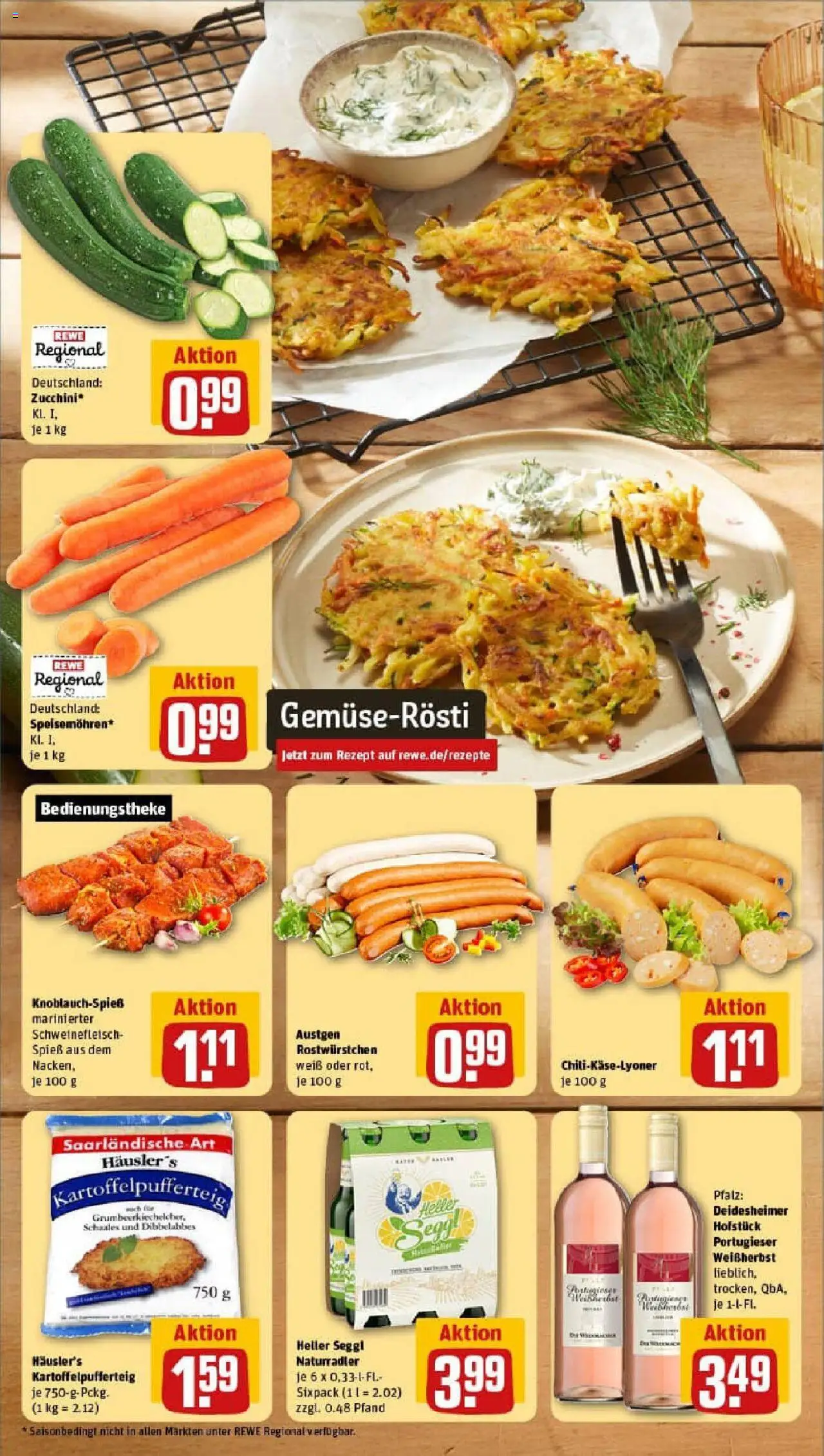 Rewe prospekt Rehlingen - Siersburg	 - gültig ab dem 13.07.2025 | Seite: 4 | Produkte: Chili, Schweinefleisch, Zucchini