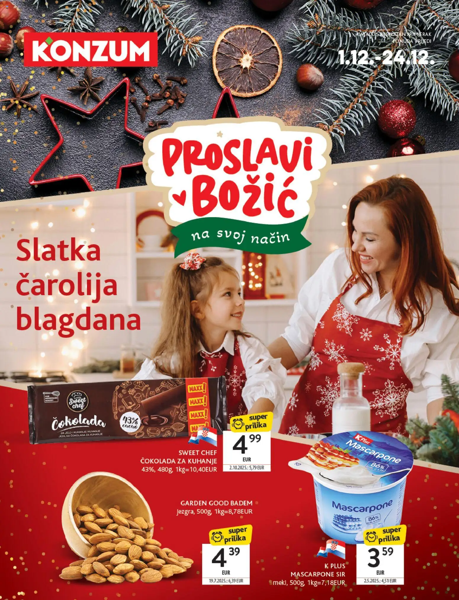 Konzum HR akciós ujság - amely érvényes a következő dátumtól: 01.12.2025 | Oldal: 1 | Termékek: Mascarpone