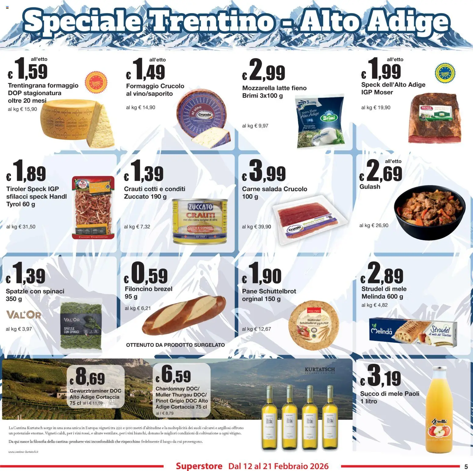 Volantino Sì con Te del 12.02.2026 | Pagina: 5 | Prodotti: Speck, Spatzle, Latte, The