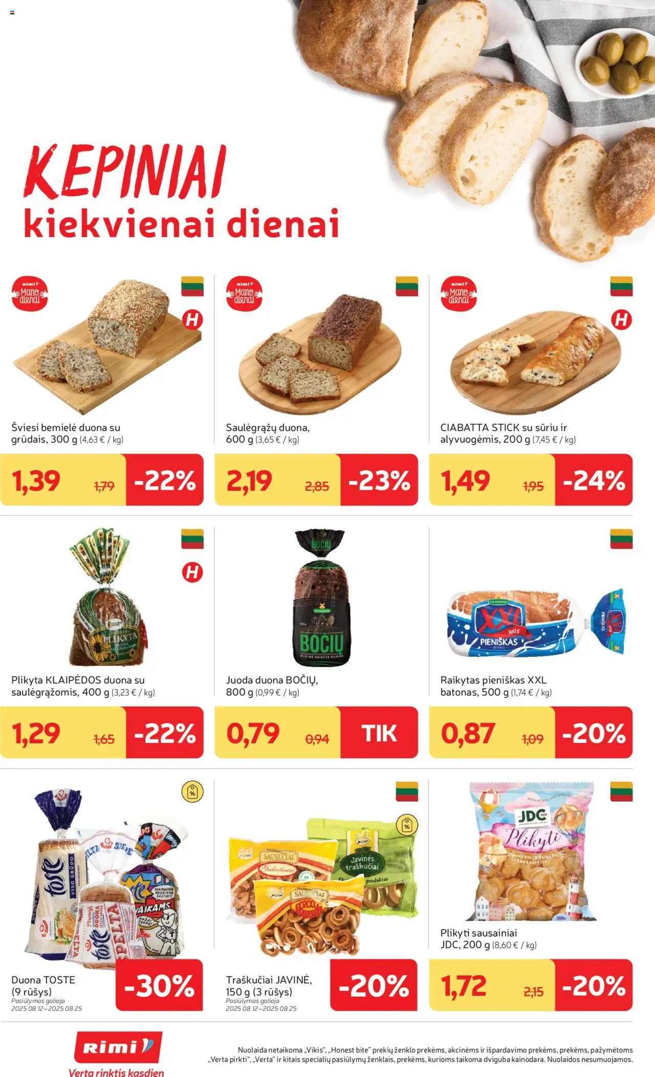 Rimi leidinys│galioja nuo 19.08.2025 | Puslapis: 12 | Prekių: Sausainiai, Duona, Traškučiai
