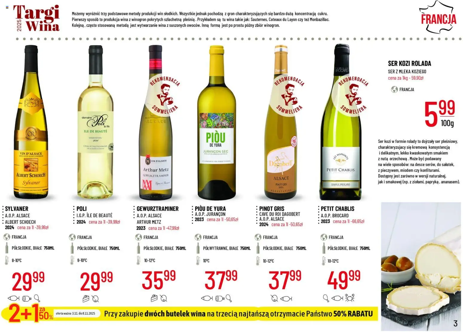 E.Leclerc Gazetka - Radom od 03.11.2025 | Strona: 3 | Produkty: Ser kozi, Rolada, Mleka, Ser