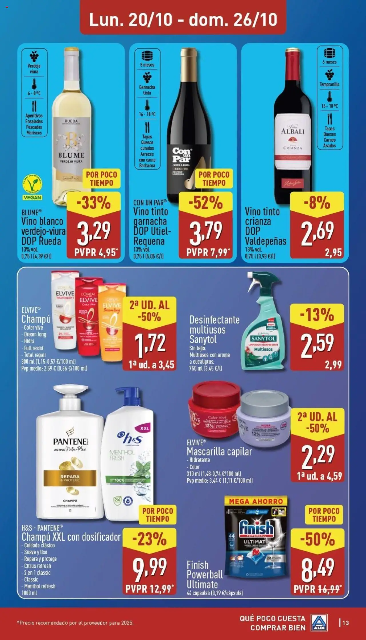Aldi folleto Península │ válido desde el 20.10.2025 | Página: 13 | Productos: Champú, Vino, Barbacoa