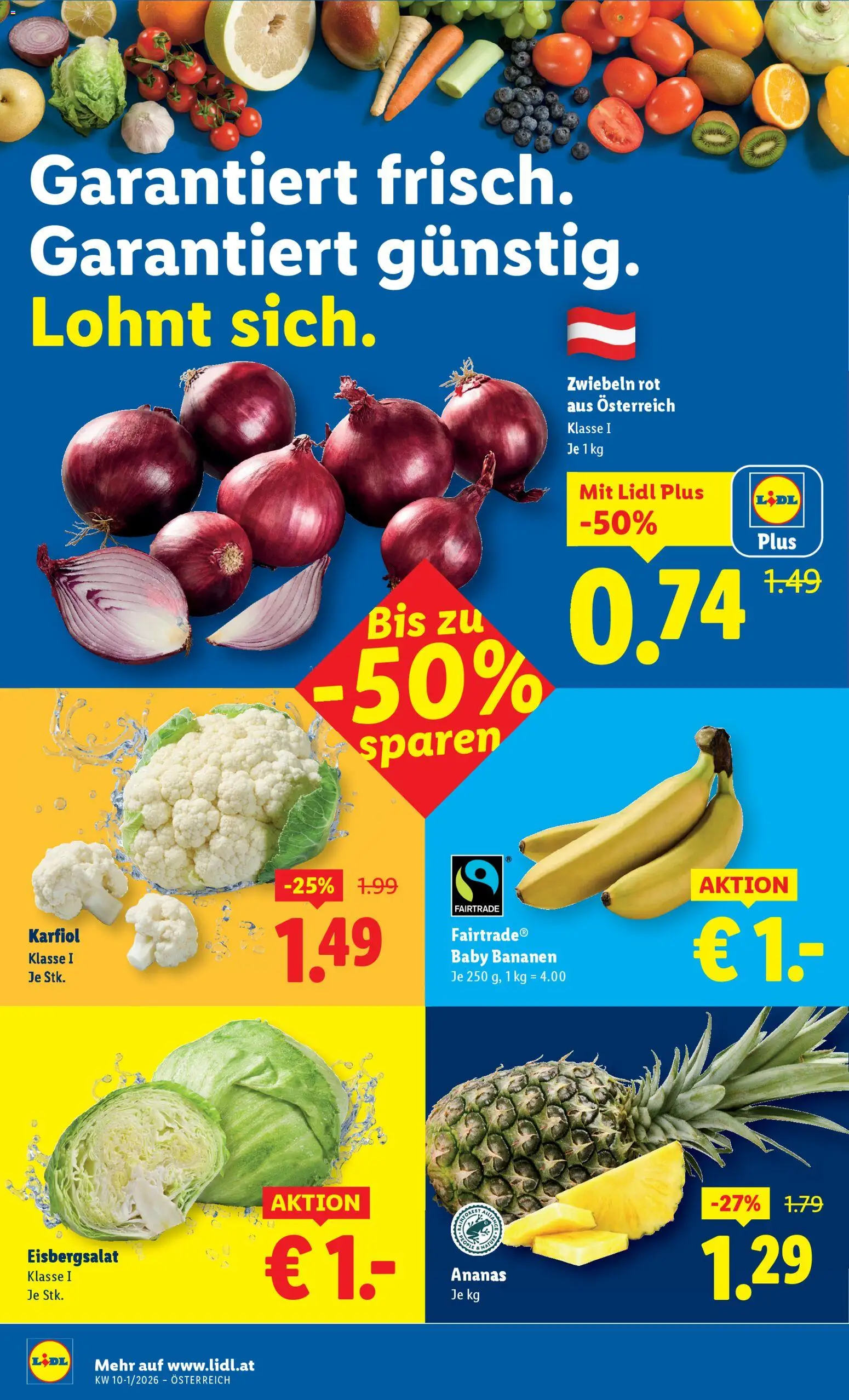 Lidl Flugblatt - Altenmarkt im Pongau, St. Johann im Pongau, Zell am See gültig ab 26.02.2026 | Seite: 37 | Produkte: Zwiebeln, Bananen, Ananas