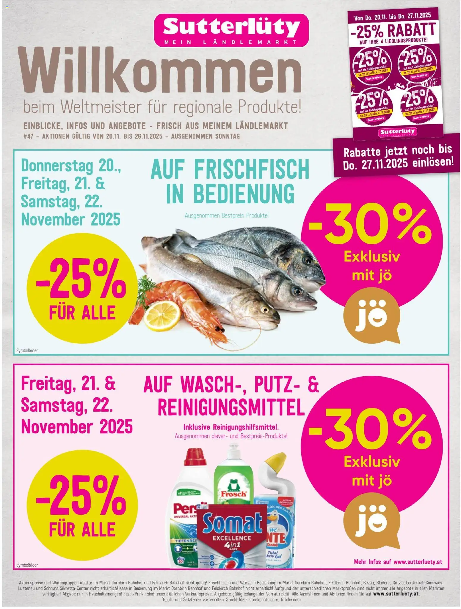 Sutterlüty Flugblatt gültig ab 20.11.2025 | Seite: 1 | Produkte: Wurst, Käse