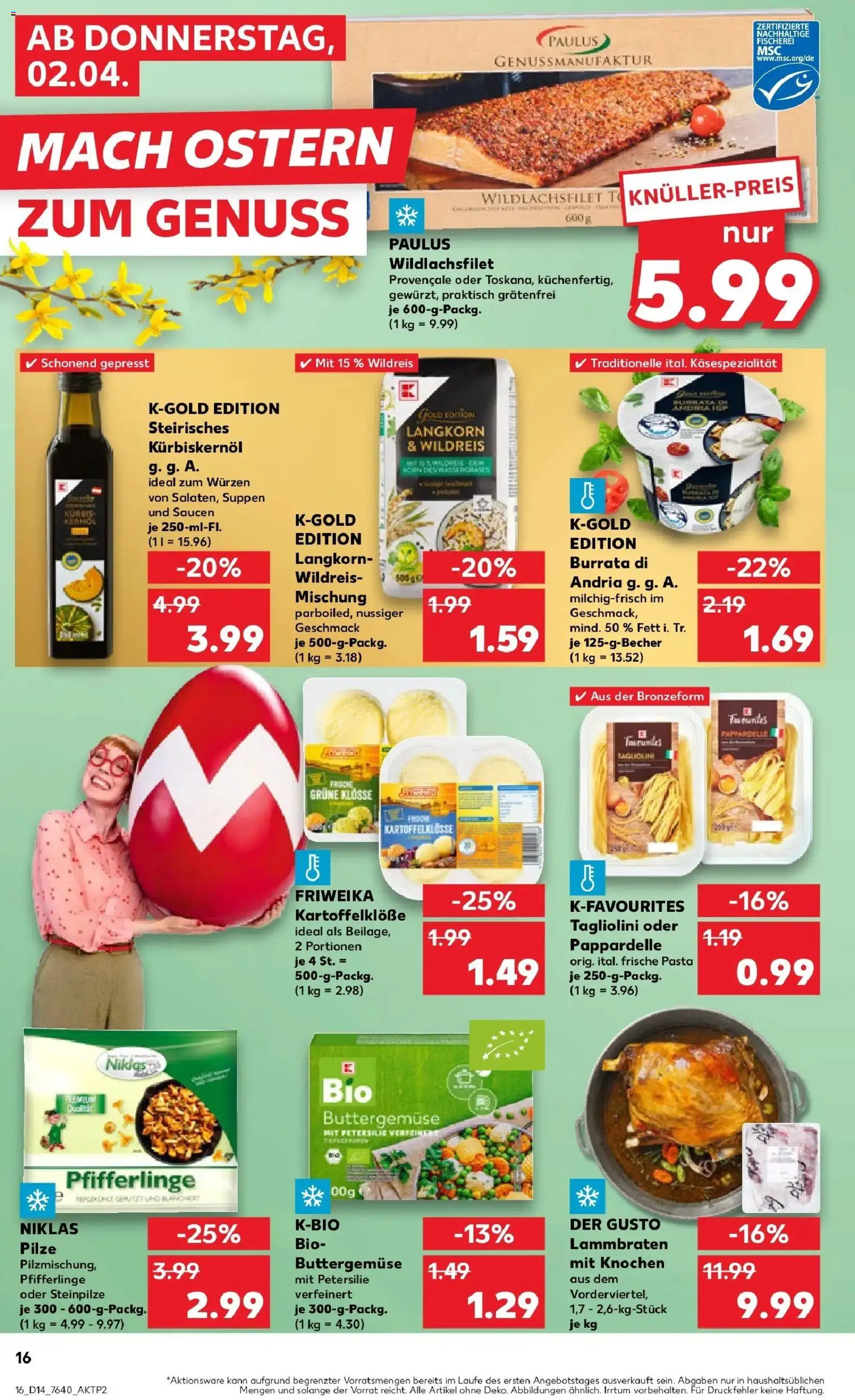 Kaufland Prospekt Lippstadt	 – gültig ab 30.03.2026 | Seite: 30 | Produkte: Kürbiskernöl, Burrata, Pfifferlinge, Petersilie
