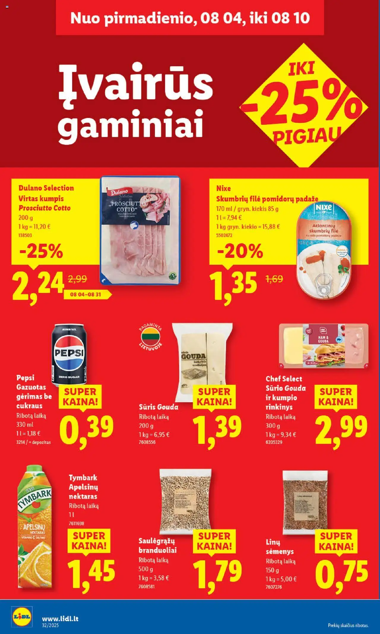LIDL leidinys│galioja nuo 07.08.2025 | Puslapis: 50 | Prekių: Sūris, Kumpis