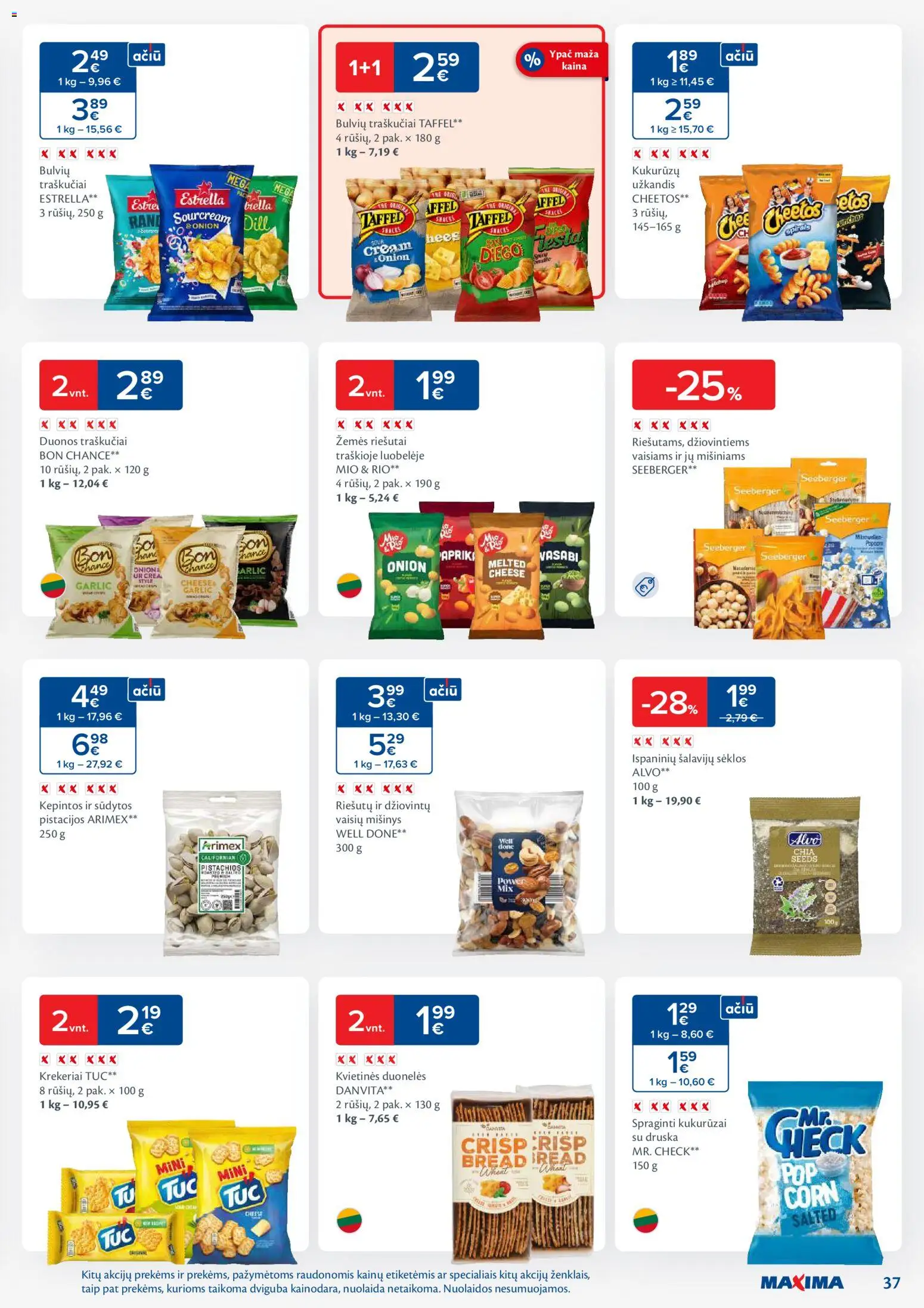 MAXIMA akcijos nuo 28.10.2025 | Puslapis: 37 | Prekių: Riešutai, Kukurūzai, Druska, Pistacijos