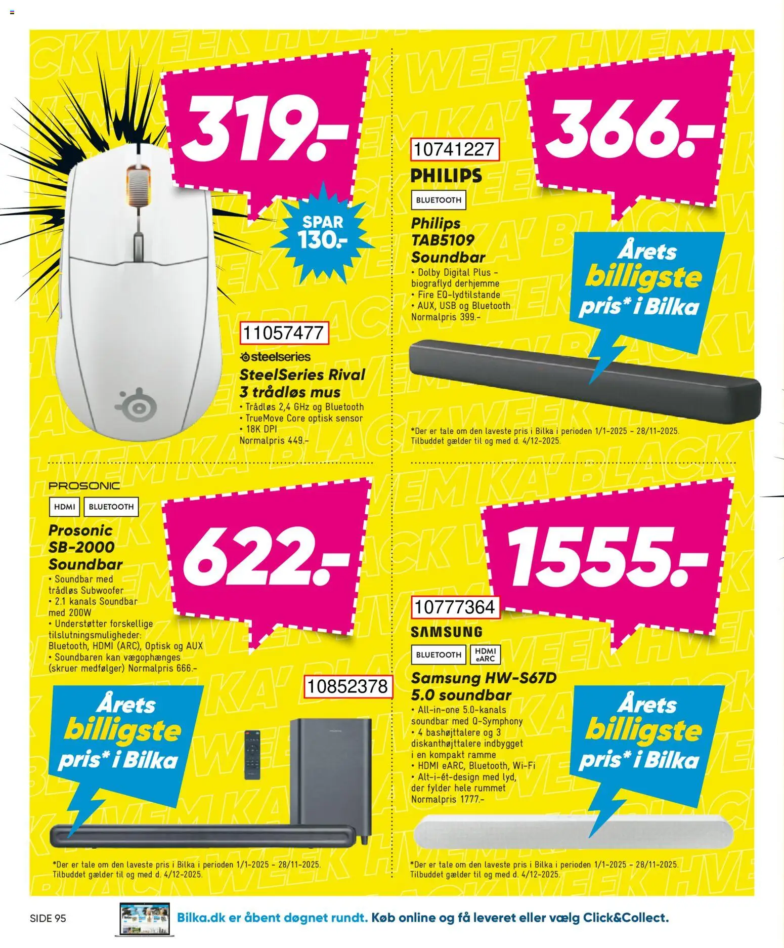 Bilka tilbudsavis – gyldig fra 28.11.2025 | Side: 17 | Produkter: Soundbar, USB, Mus