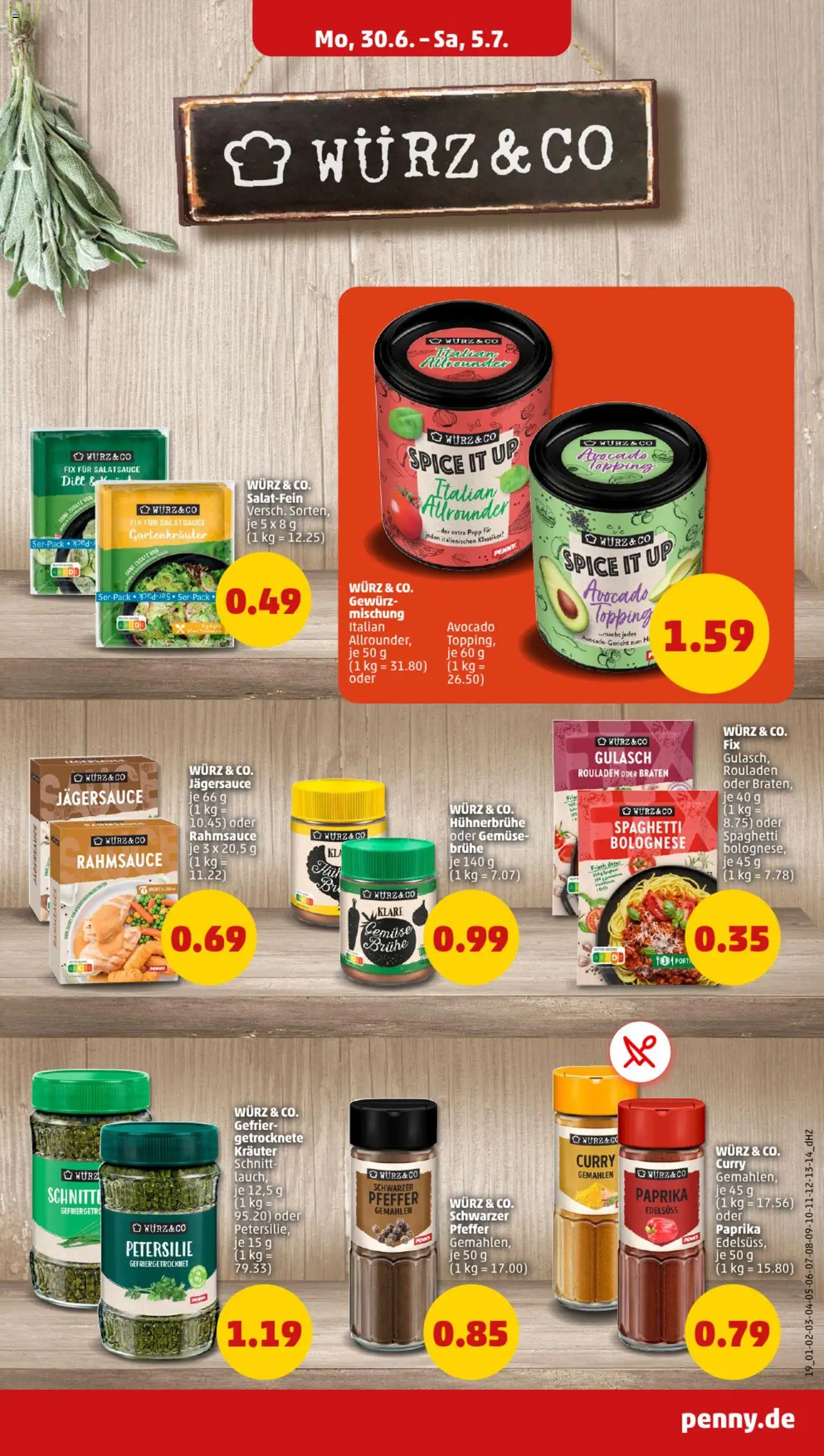 Penny Prospekt 	 - gültig ab dem 30.06.2025 | Seite: 19 | Produkte: Paprika, Gulasch, Petersilie, Dill