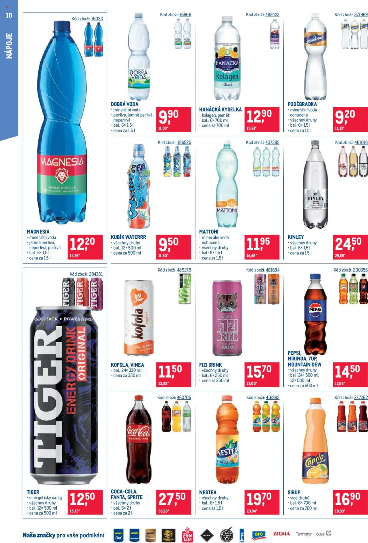Makro leták - Maloobchod od 08.10.2025 | Strana: 10 | Produkty: Nestea, Tiger, Minerální voda, Energy drink