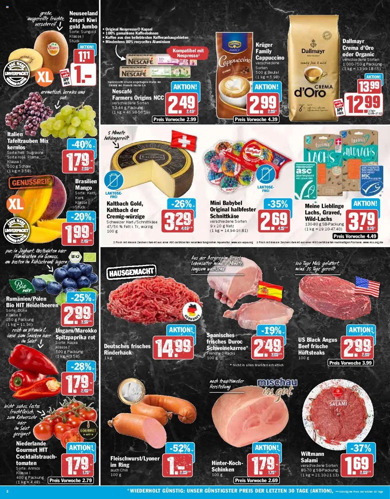 HIT Prospekt 	 - gültig ab dem 18.08.2025 | Seite: 2 | Produkte: Kühlschrank, Fisch, Mango, Babybel