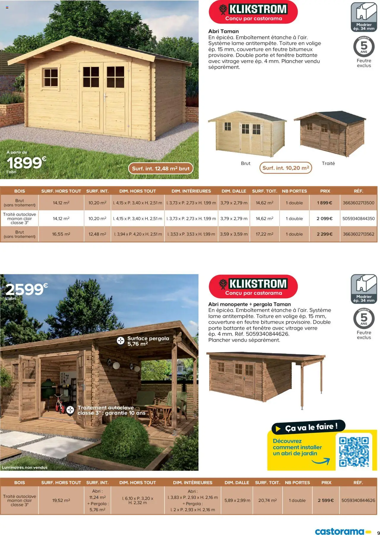  | Page: 9 | Produits: Couverture, Pergola, Portes, Abri de jardin