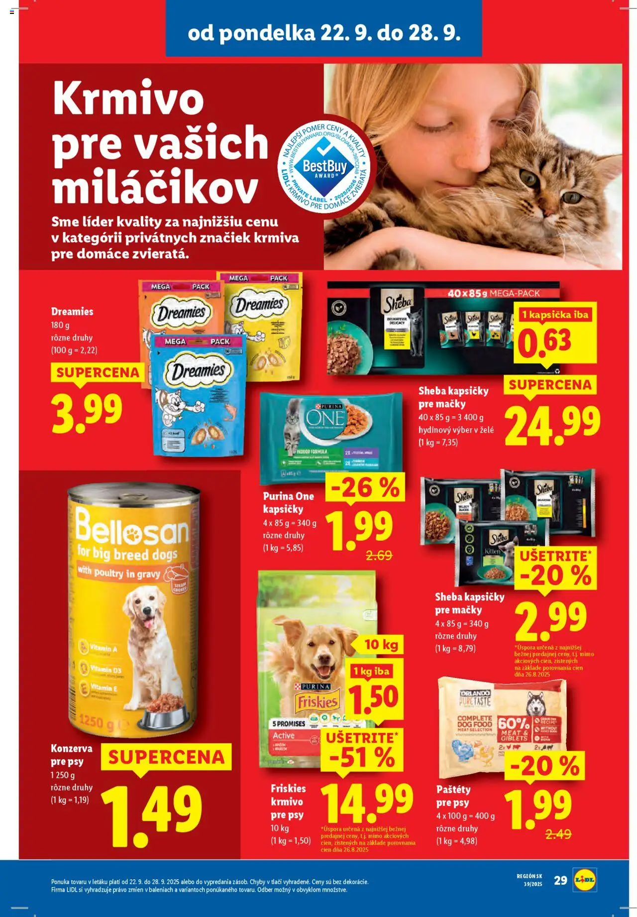 Nové Lidl akcie – leták je platný od 22.09.2025 | Strana: 45 | Produkty: Friskies