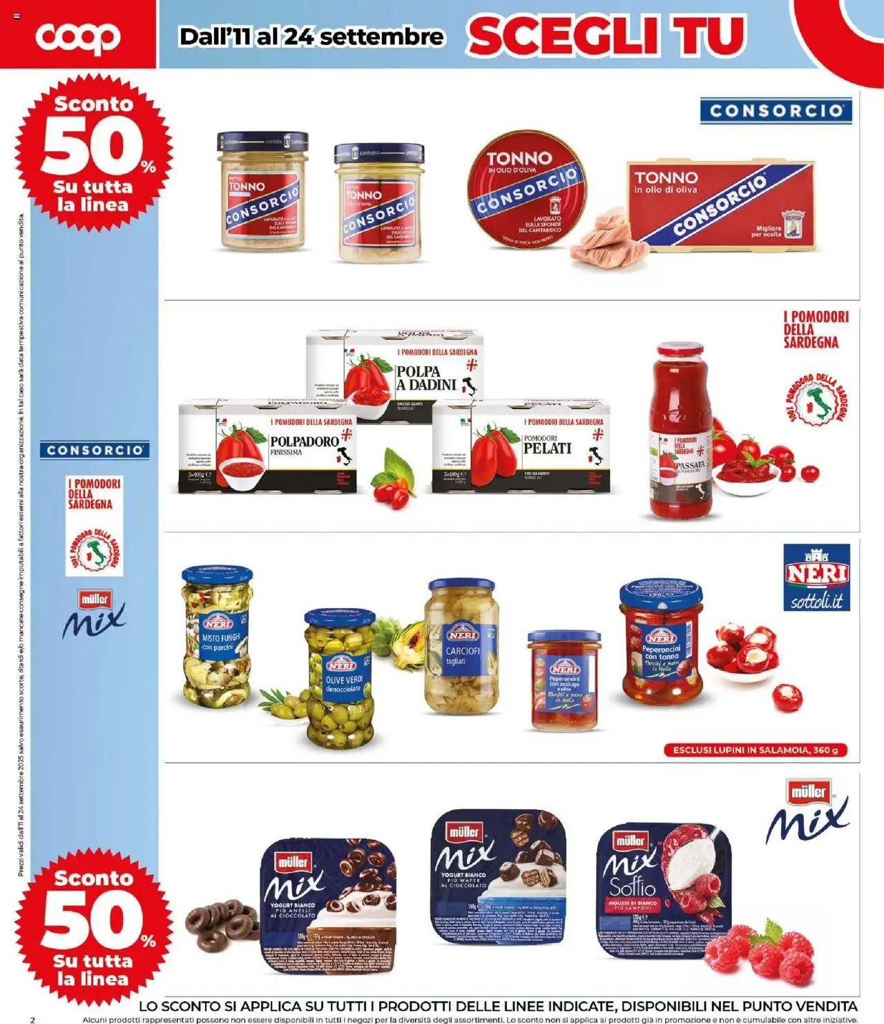Volantino COOP del 11.09.2025 | Pagina: 2 | Prodotti: Yogurt, Pomodori, Funghi, Olio di Oliva