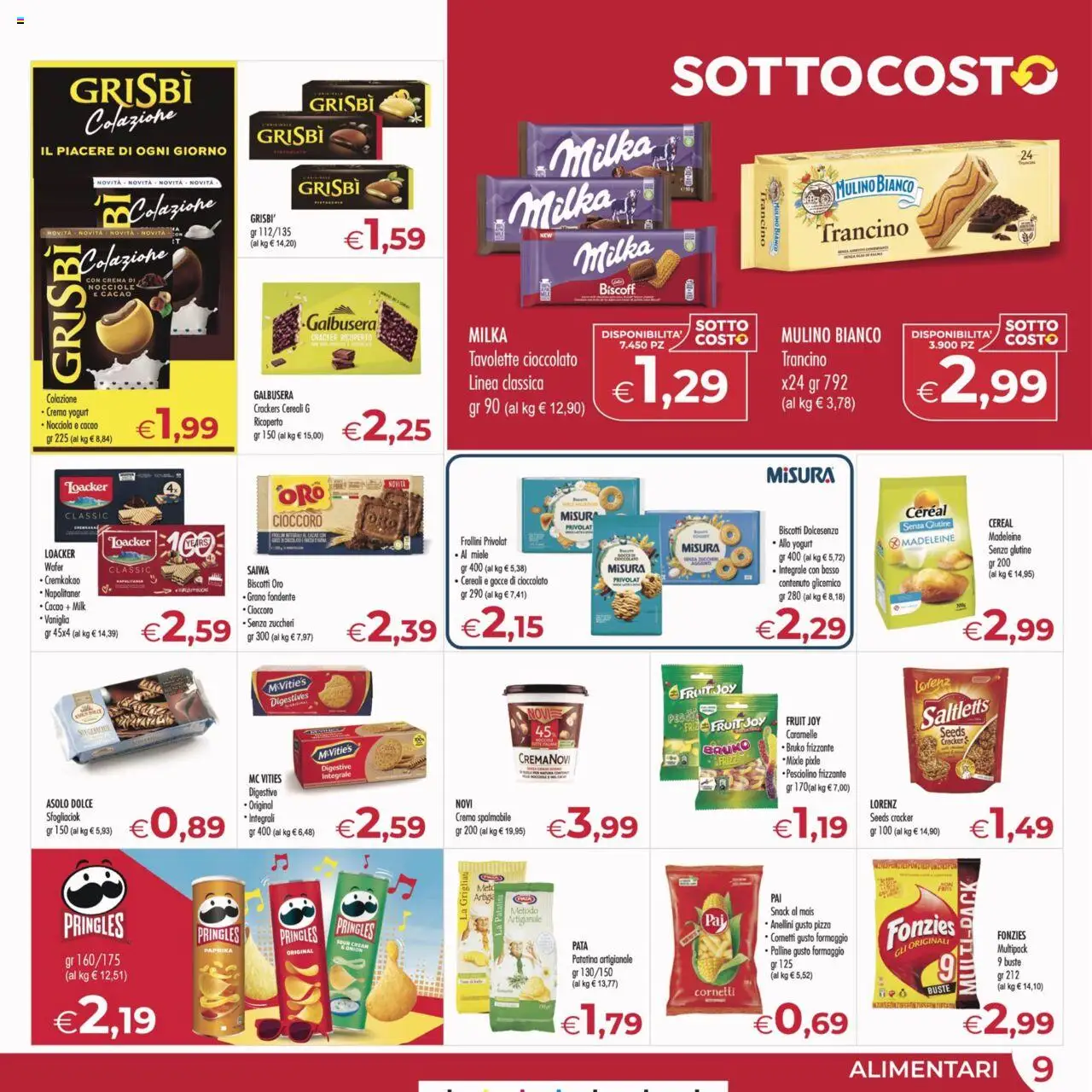 Volantino MerSi Supermercati del 10.09.2025 | Pagina: 9 | Prodotti: Caramelle, Biscotti, Miele, Frollini