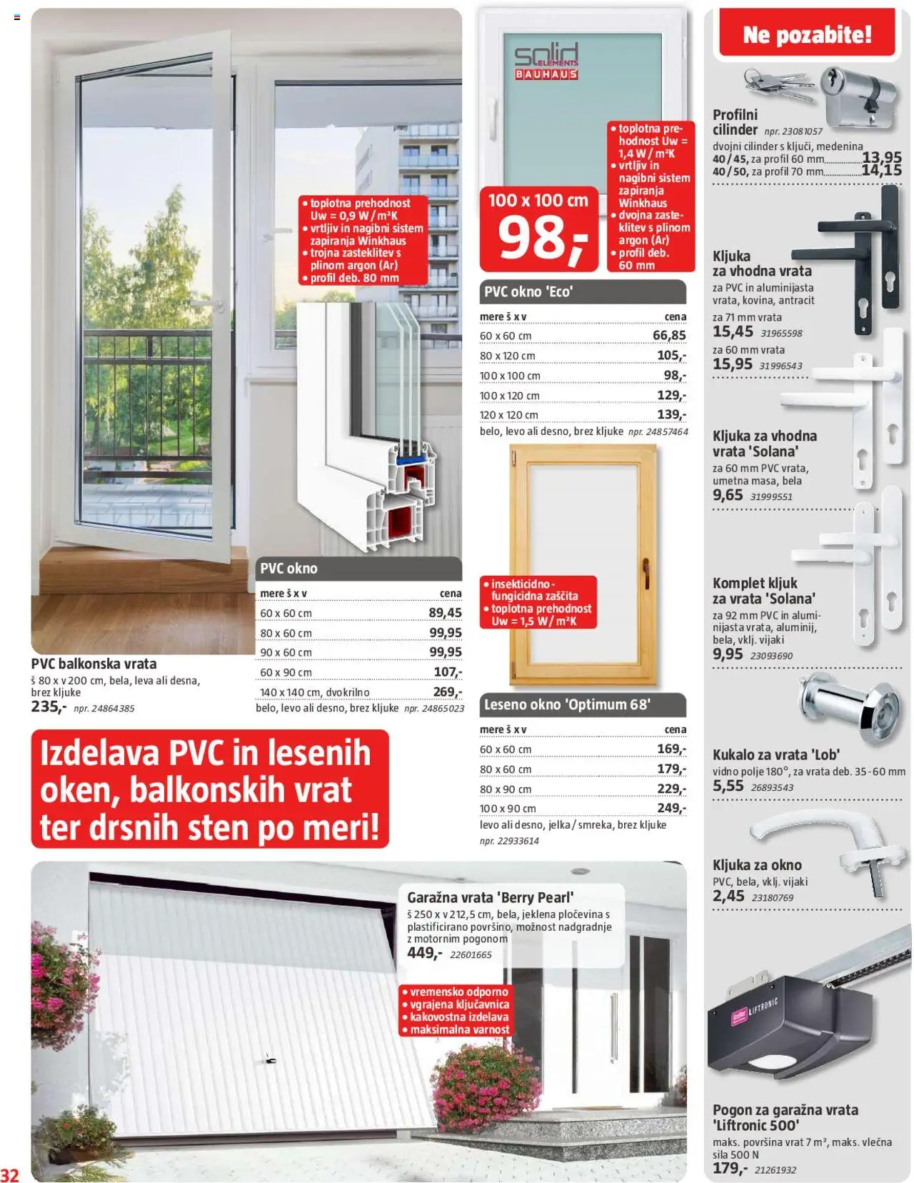 Bauhaus katalog │ velja od 31.07.2025 | Stran: 32 | Izdelki: Okno, Kljuka, Vrata