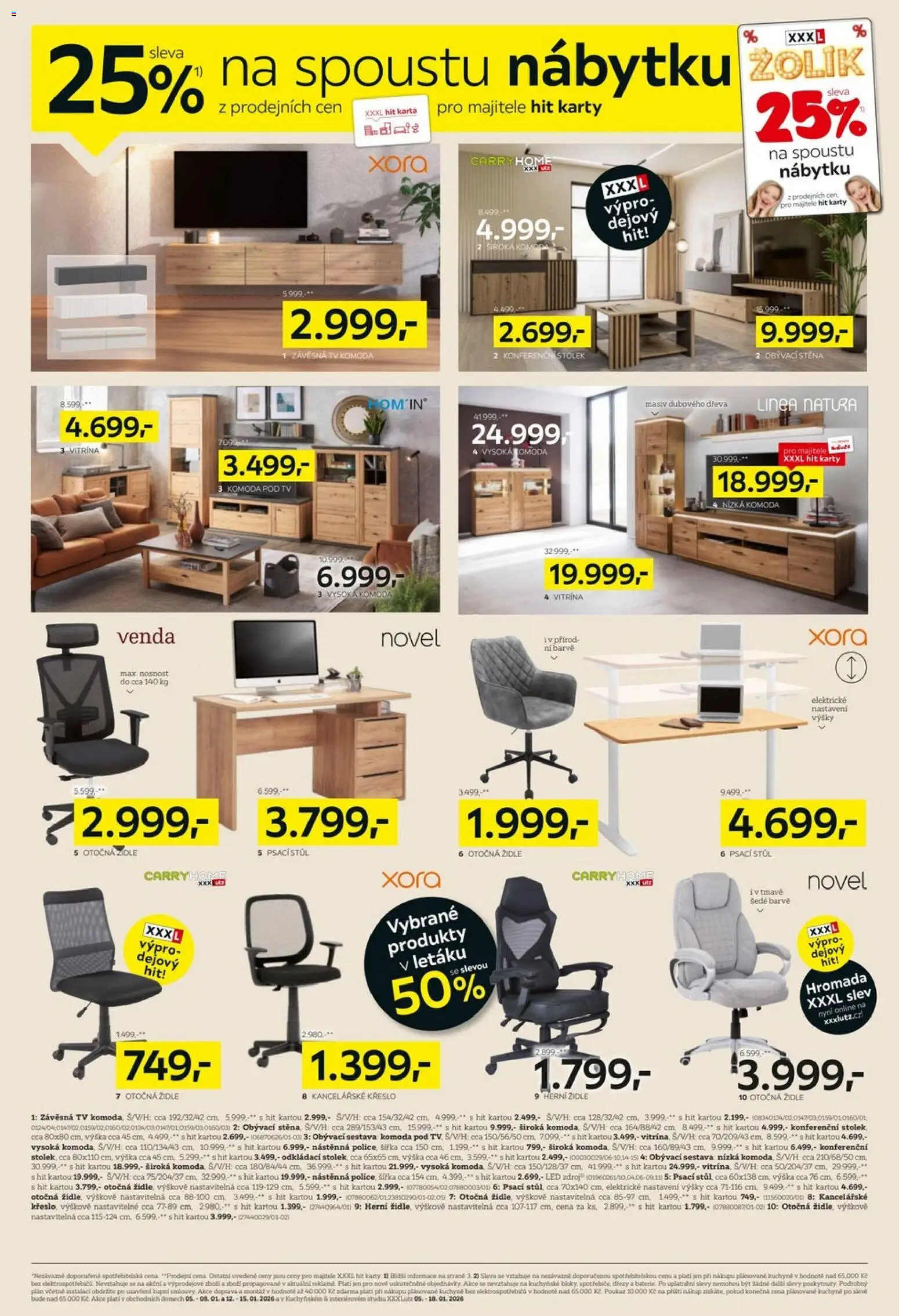 XXXLutz leták - XXXL výprodej pokračuje od 05.01.2026 | Strana: 4 | Produkty: Vitrína, Komoda, Obývací stěna, LED