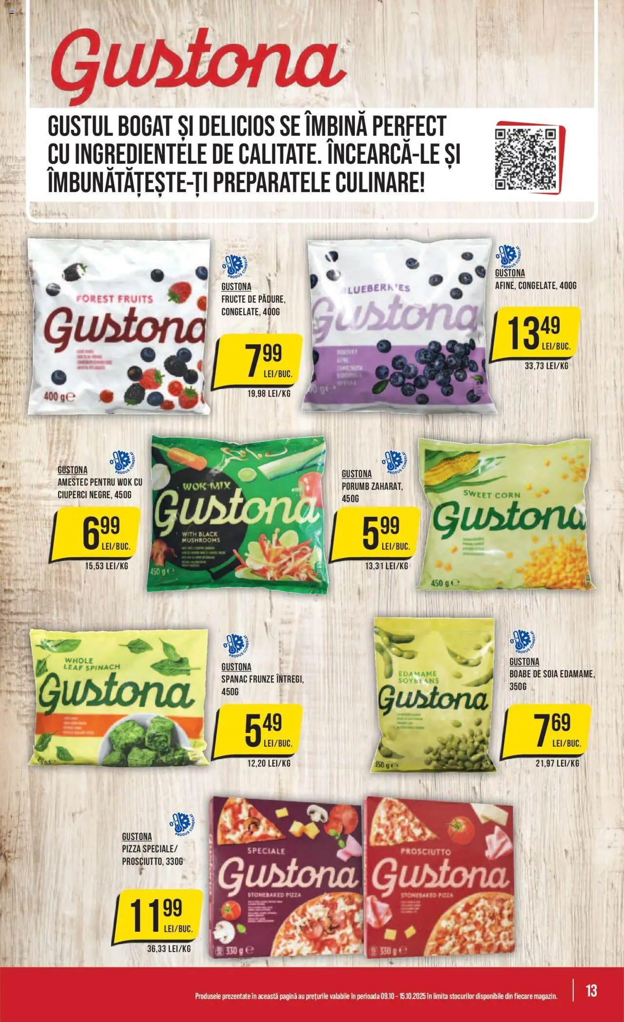 Noul catalog Mega Image – valabil de la 09.10.2025 | Pagină: 13 | Produse: Afine, Pizza, Porumb, Fructe