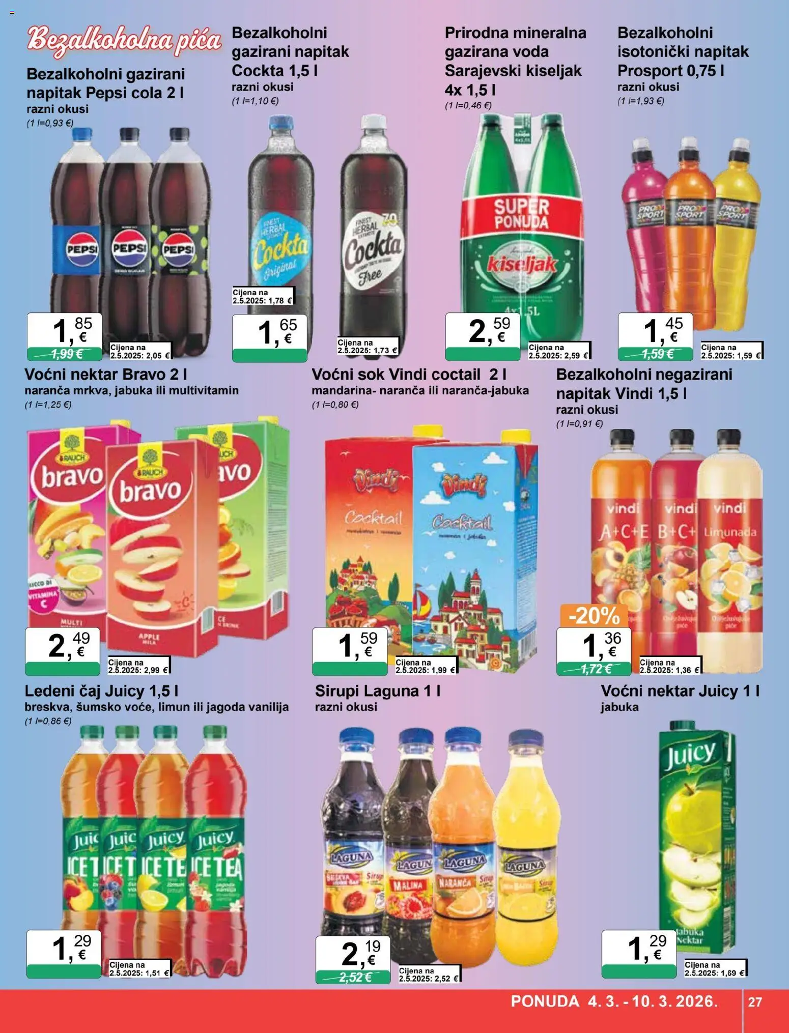 KTC katalog | vrijedi od 04.03.2026 | Stranica: 27 | Proizvodi: Pica, Sok, Voda, Limun