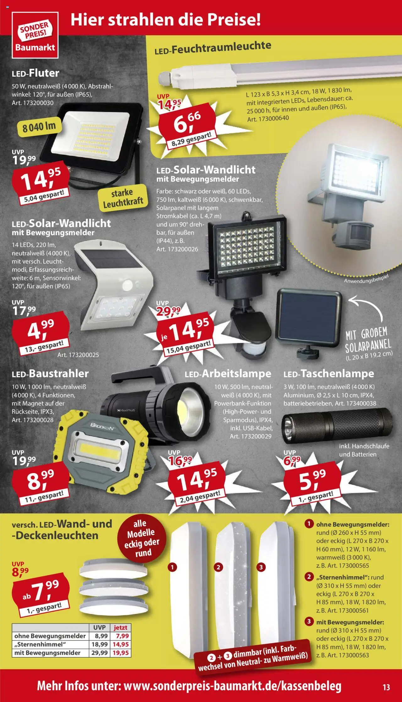 Sonderpreis Baumarkt Prospekt 	 - gültig ab dem 16.08.2025 | Seite: 13 | Produkte: Batterien