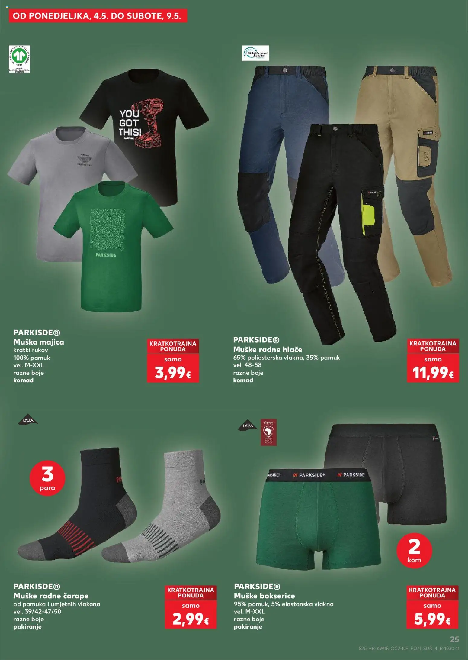 Kaufland katalog | vrijedi od 29.04.2026 | Stranica: 25 | Proizvodi: Majica, Hlače, Čarape, Bokserice