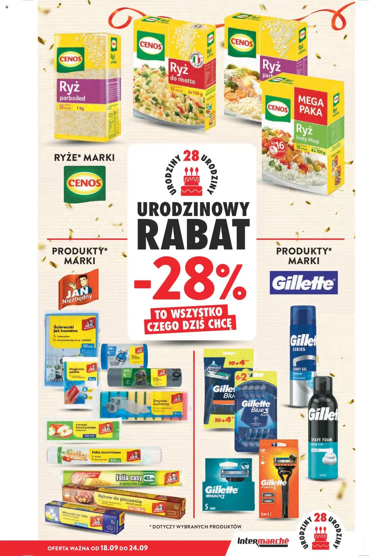 Intermarche Gazetka od 18.09.2025 | Strona: 7 | Produkty: Gillette, Gąbka, Torebki