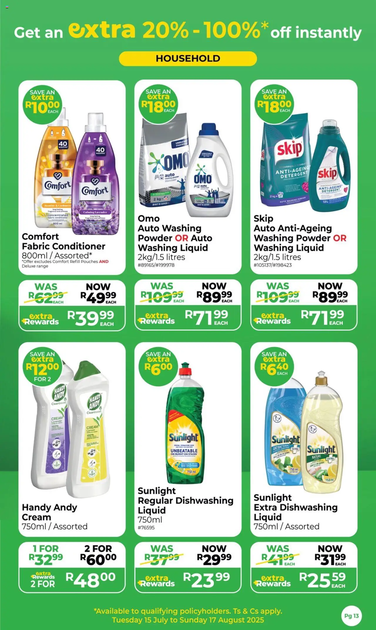 New Dis-Chem catalogue – valid from 15.07.2025 | Page: 13 | Products: Fragrance, Powder, Conditioner, Washing powder