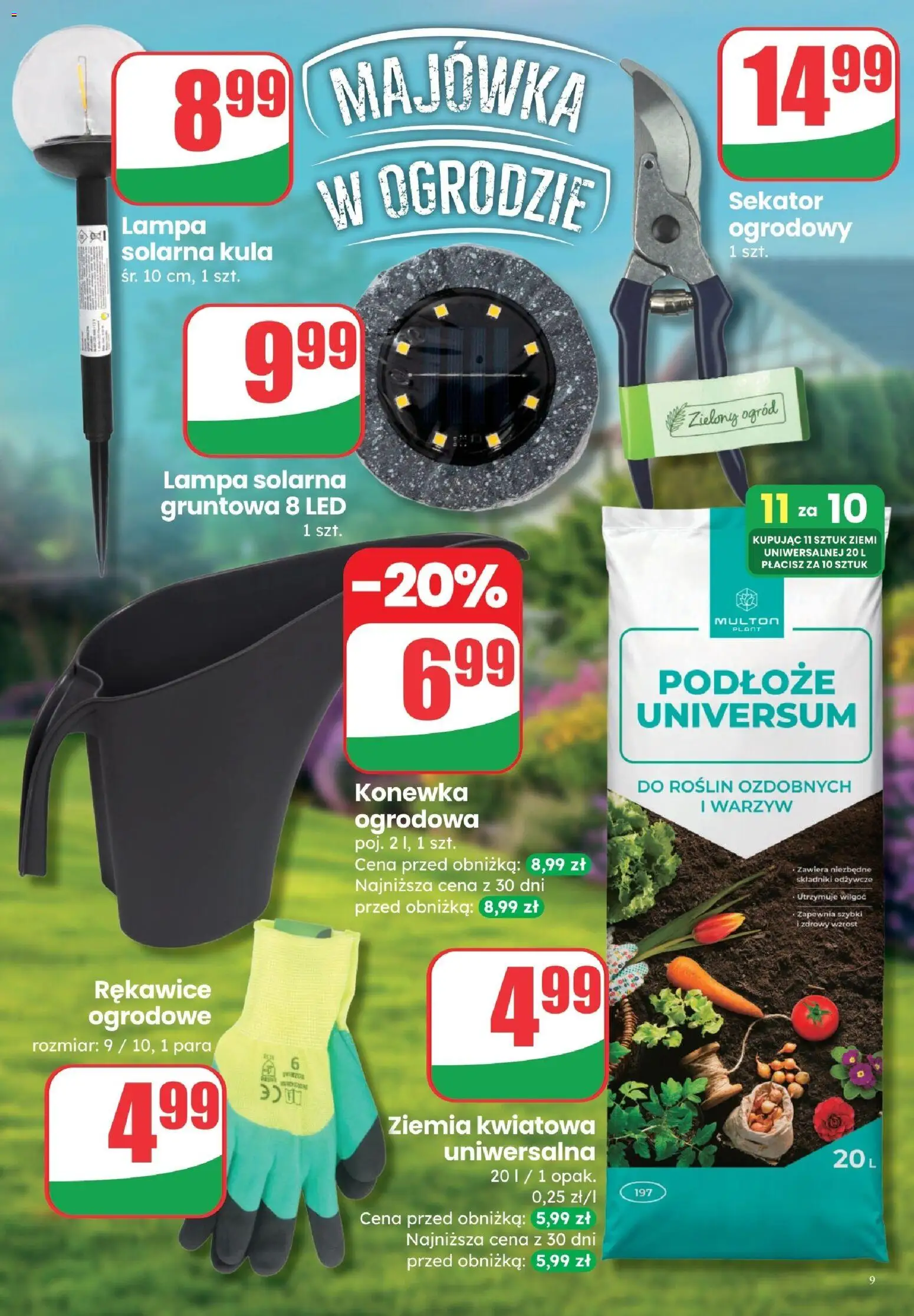 Dino gazetka - Czas na majówkę od 29.04.2026 | Strona: 9 | Produkty: Lampa solarna, Sekator, Ziemia, Lampa