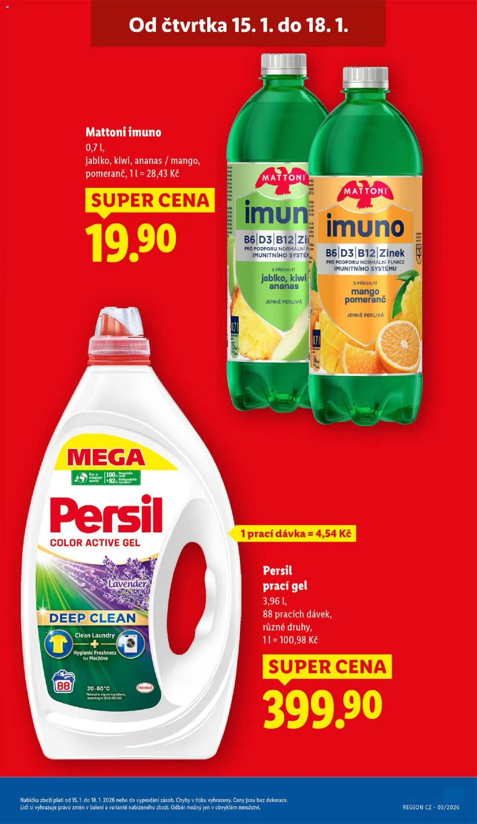 Lidl leták od 15.01.2026 | Strana: 5 | Produkty: Mattoni, Mango, Prací gel, Kiwi