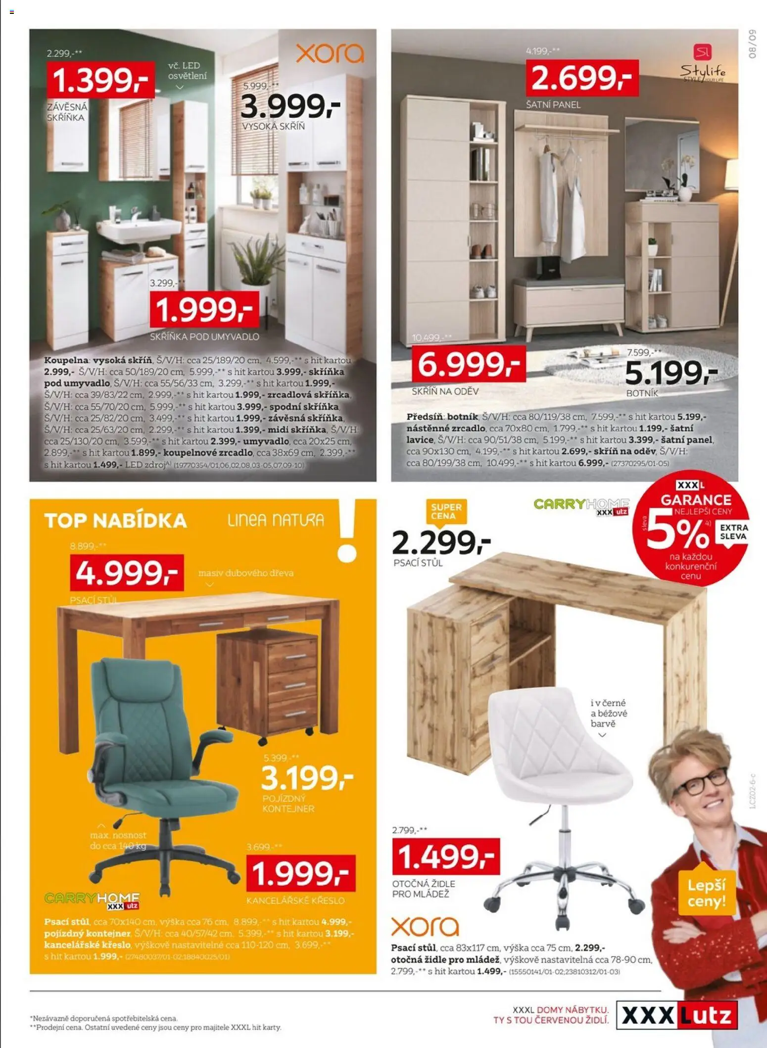 XXXLutz leták od 23.02.2026 | Strana: 9 | Produkty: Zrcadlová skříňka, Botník, Psací stůl, Skříň