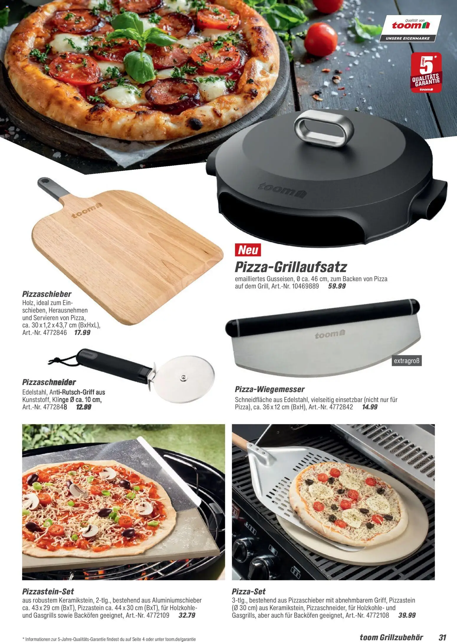 Toom Baumarkt  Grills & Zubehör 2026 – gültig ab 14.02.2026 | Seite: 31 | Produkte: Backofen, Pizza