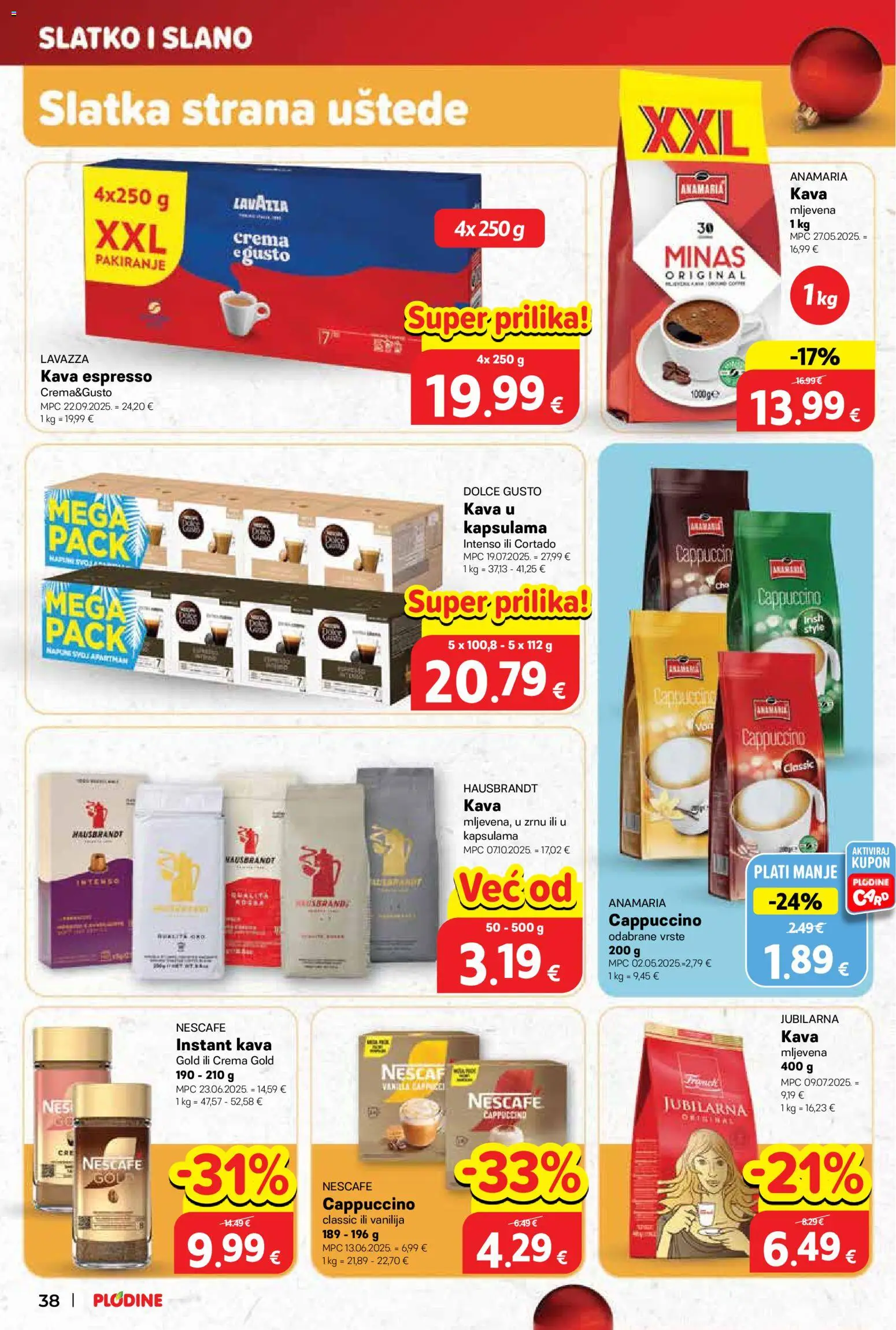 Plodine katalog | vrijedi od 10.12.2025 | Stranica: 38 | Proizvodi: Dolce Gusto, Nescafe, Kava, Cappuccino