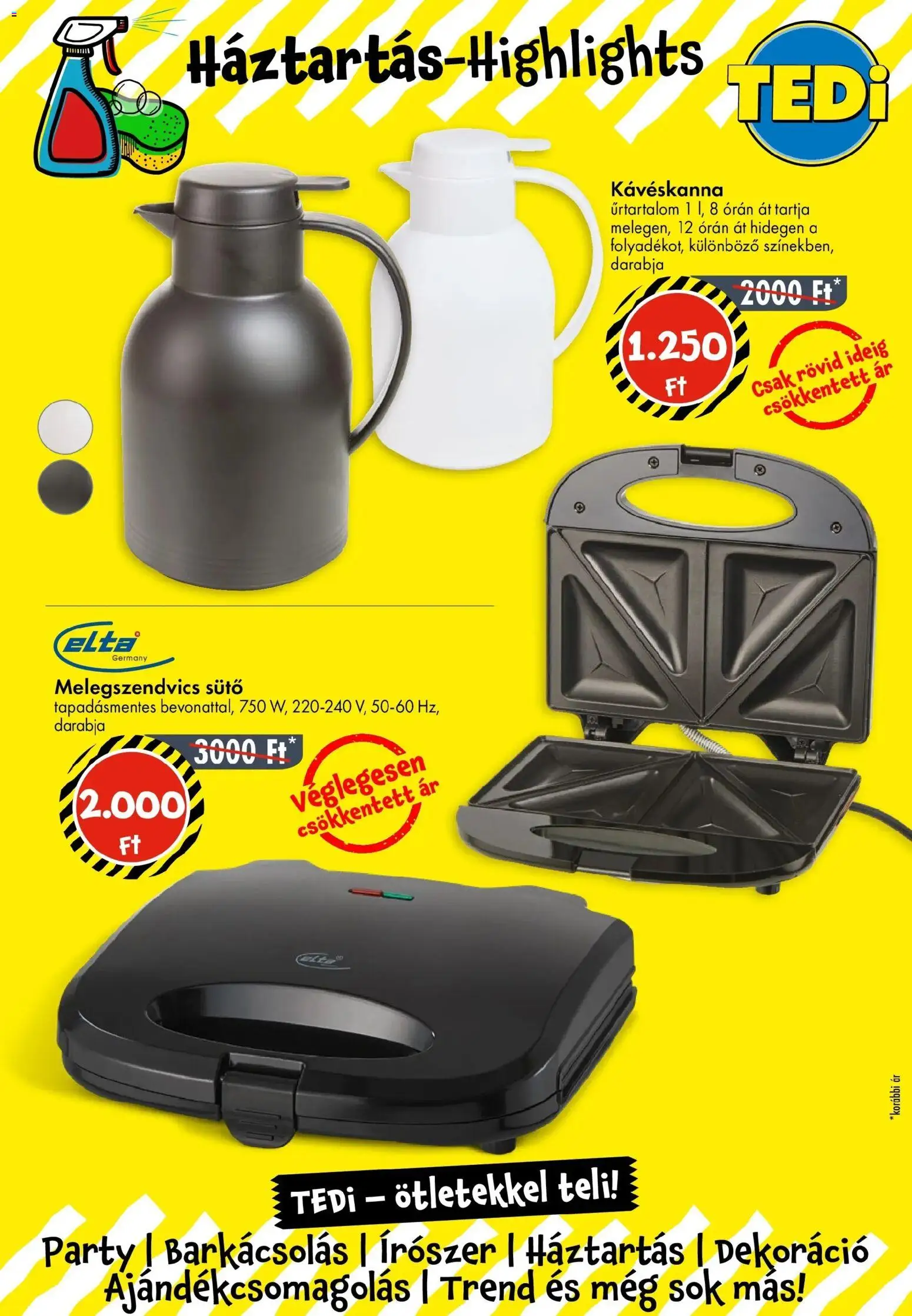 TEDi akciós ujság - amely érvényes a következő dátumtól: 16.01.2026 | Oldal: 9 | Termékek: Sütő, Melegszendvics sütő, Dekoráció