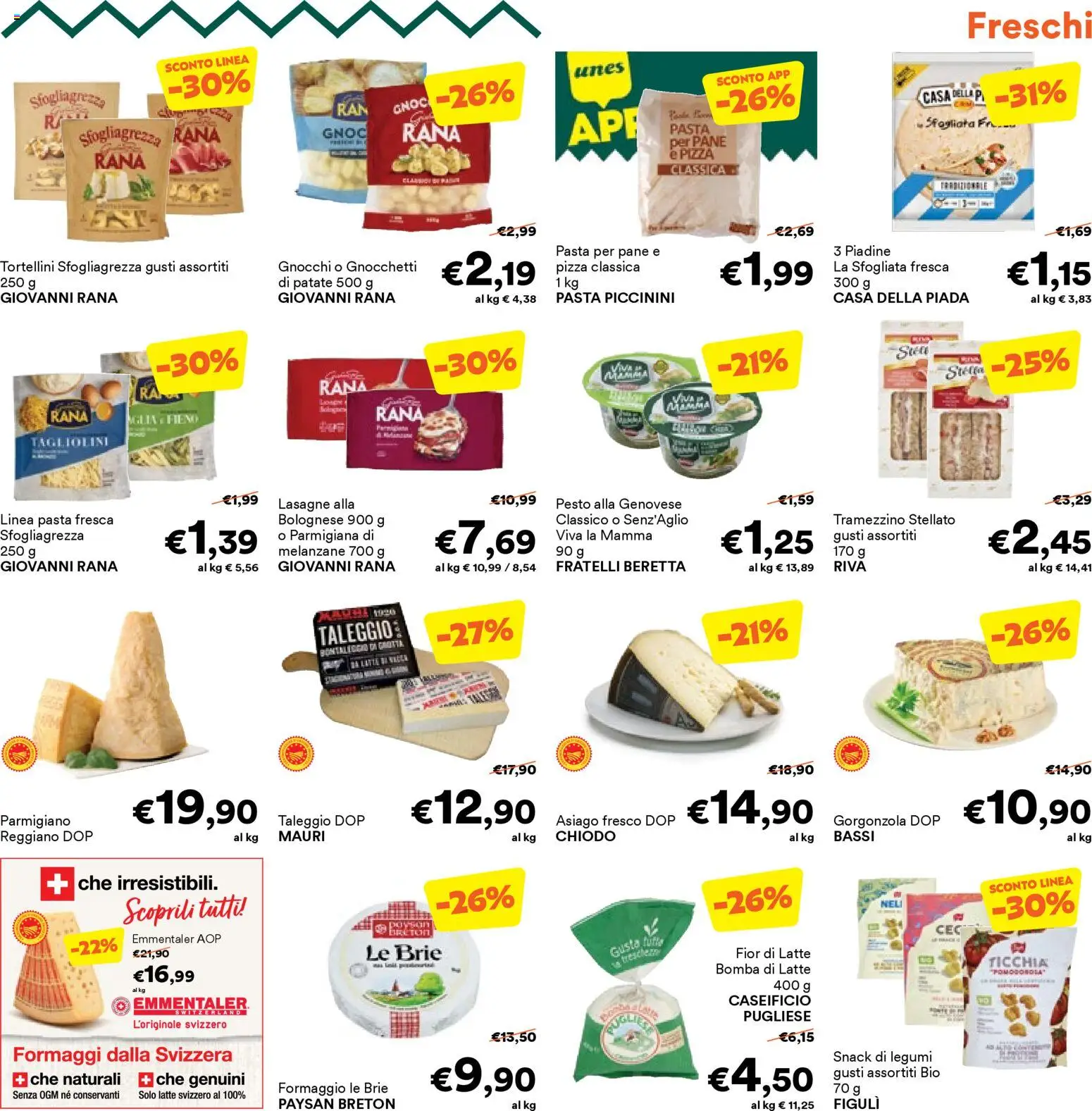 Volantino Unes del 06.04.2026 | Pagina: 7 | Prodotti: Melanzane, Gnocchi, Parmigiano, Gorgonzola