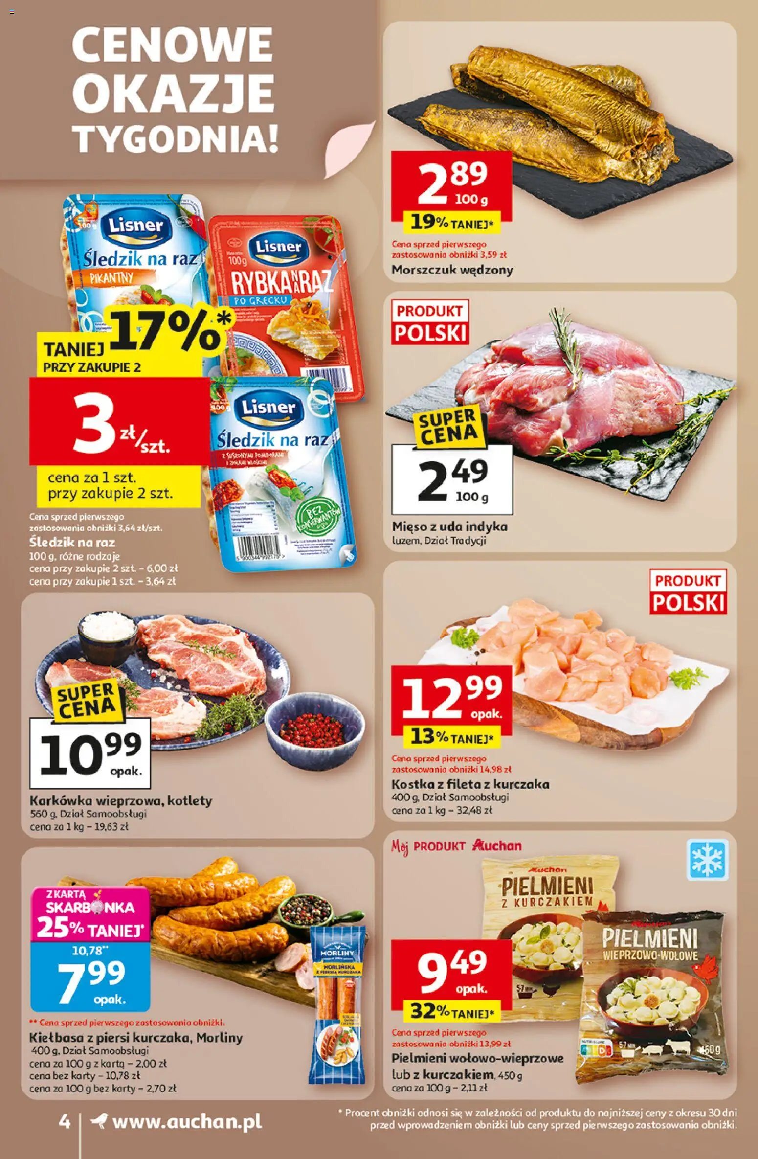 Auchan Gazetka od 02.01.2026 | Strona: 4 | Produkty: Karta, Karkówka, Mięso, Morszczuk