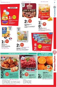 E.Leclerc - Prévisualisation de PIZZA ROYALE CUITE AU FEU DE BOIS SURGELÉE "TURINI", 440 g. Panachage possible entre différentes variétés avec des prix différents. valide à partir de 03.02.2026 | Page: 7