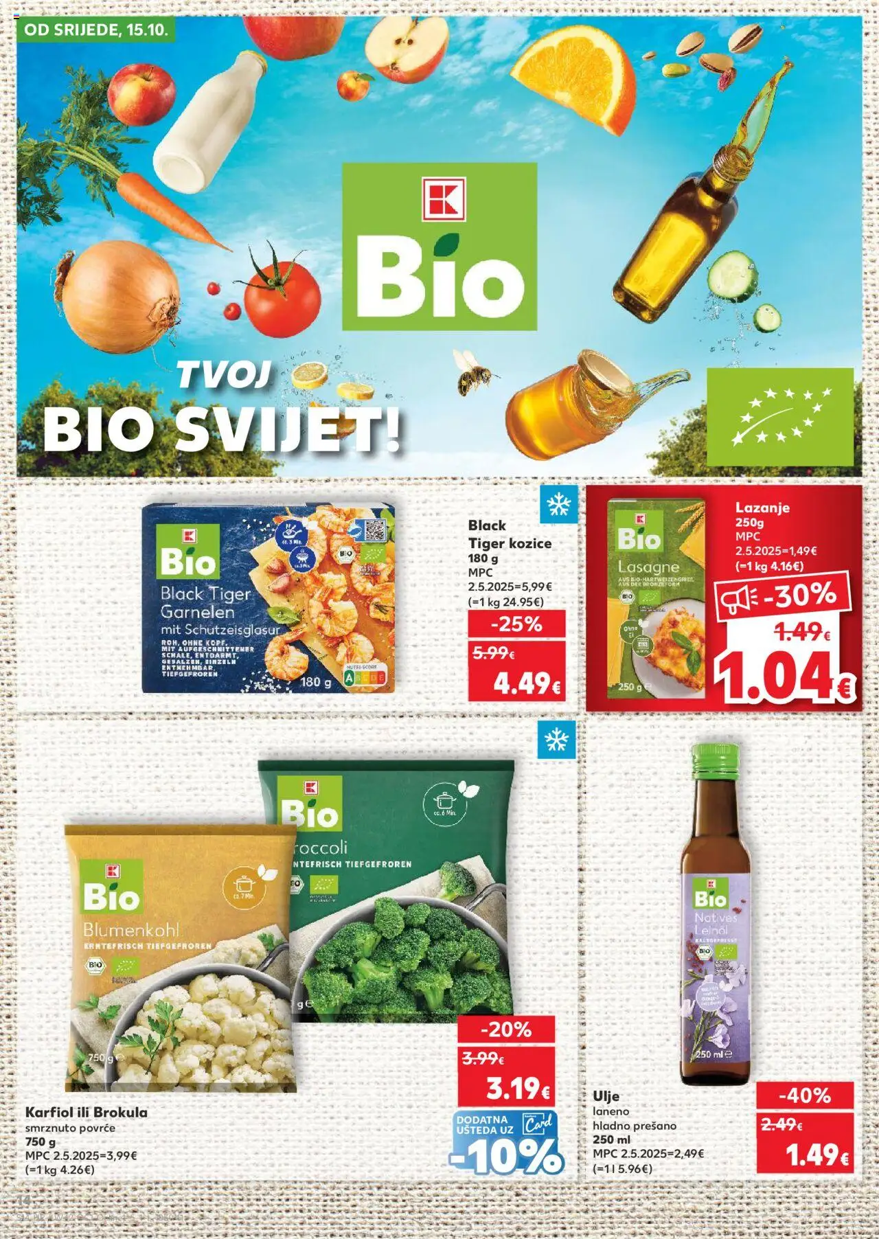 Kaufland katalog | vrijedi od 15.10.2025 | Stranica: 14 | Proizvodi: Lasagne, Ulje, Povrće, Karfiol
