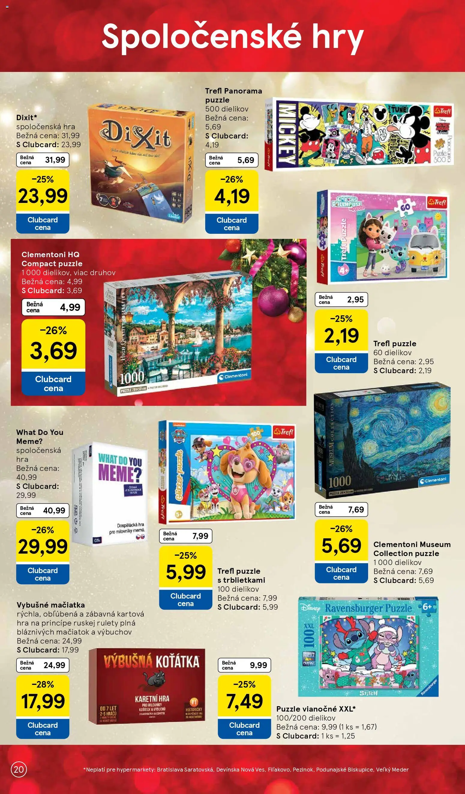 Nové Tesco akcie – leták je platný od 27.10.2025 | Strana: 20 | Produkty: Puzzle, Hra