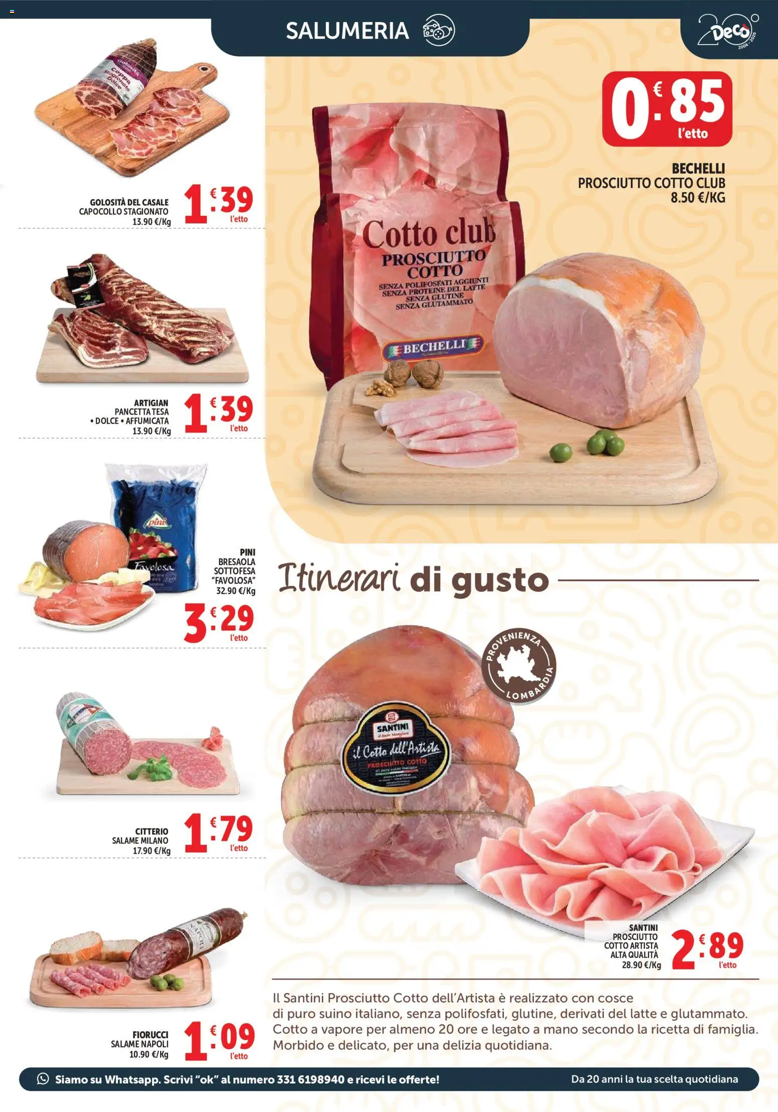Volantino Decò del 27.03.2026 | Pagina: 9 | Prodotti: Prosciutto Cotto, Bresaola, Pancetta, Suino