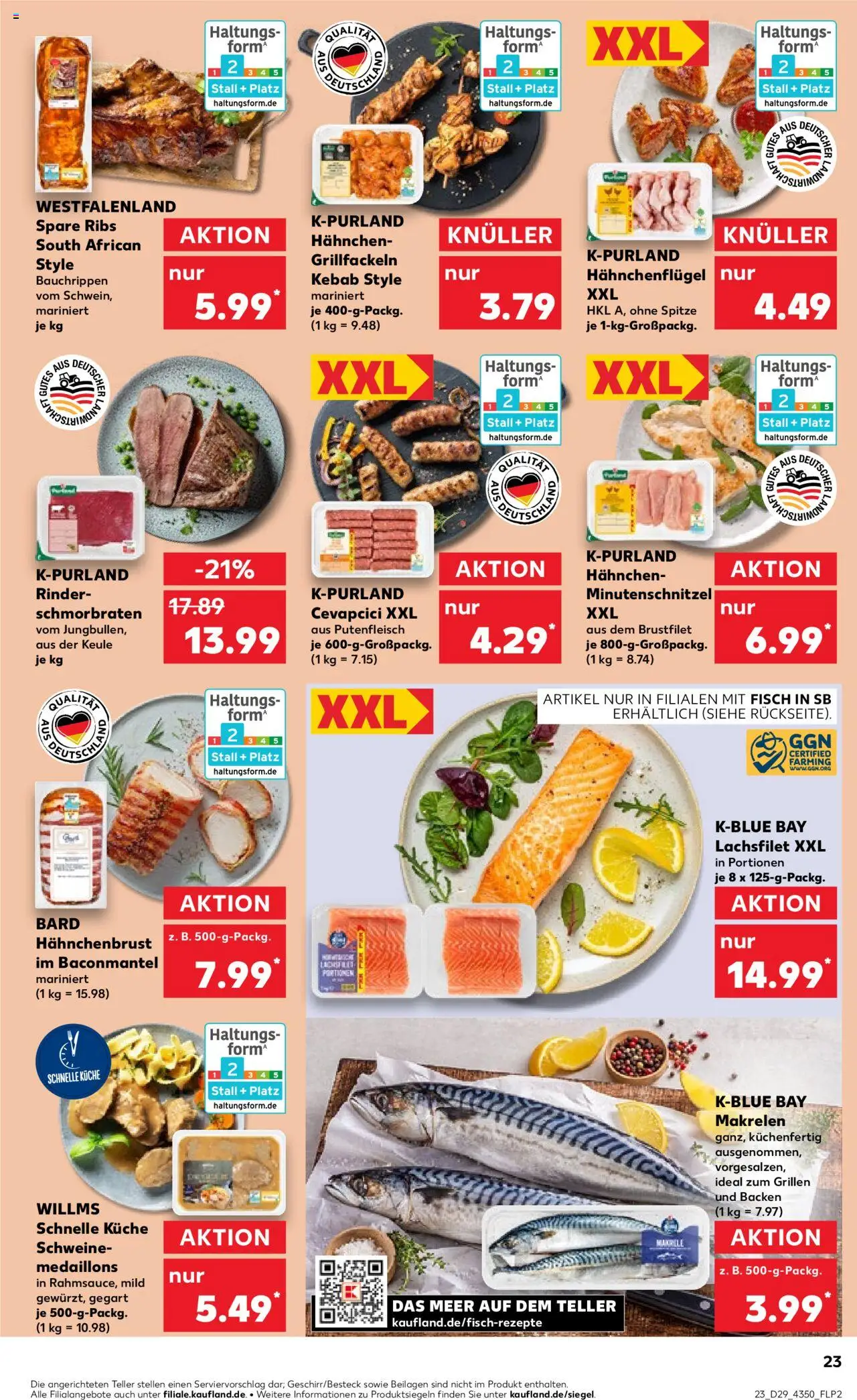 Kaufland prospekt Frankfurt (Oder)	 - gültig ab dem 17.07.2025 | Seite: 23 | Produkte: Küche, Spare ribs, Fisch, Hahnchenbrust