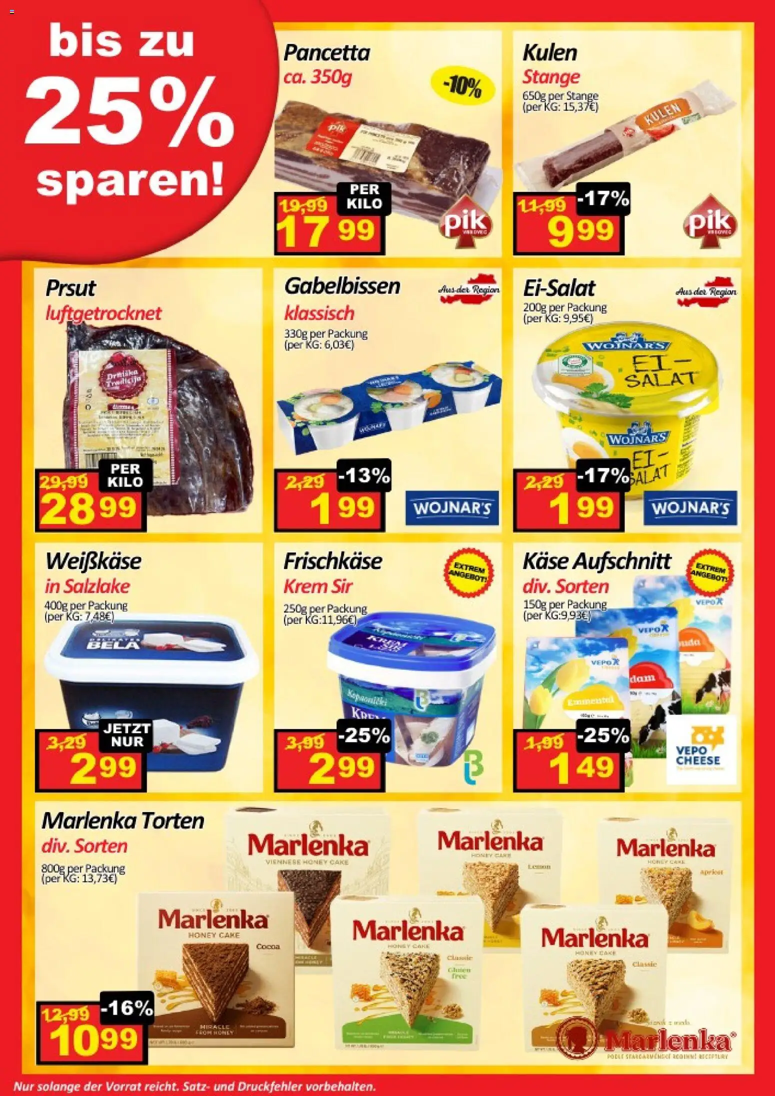 Wurstico Abholmarkt Flugblatt gültig ab 22.01.2026 | Seite: 3 | Produkte: Salat, Käse