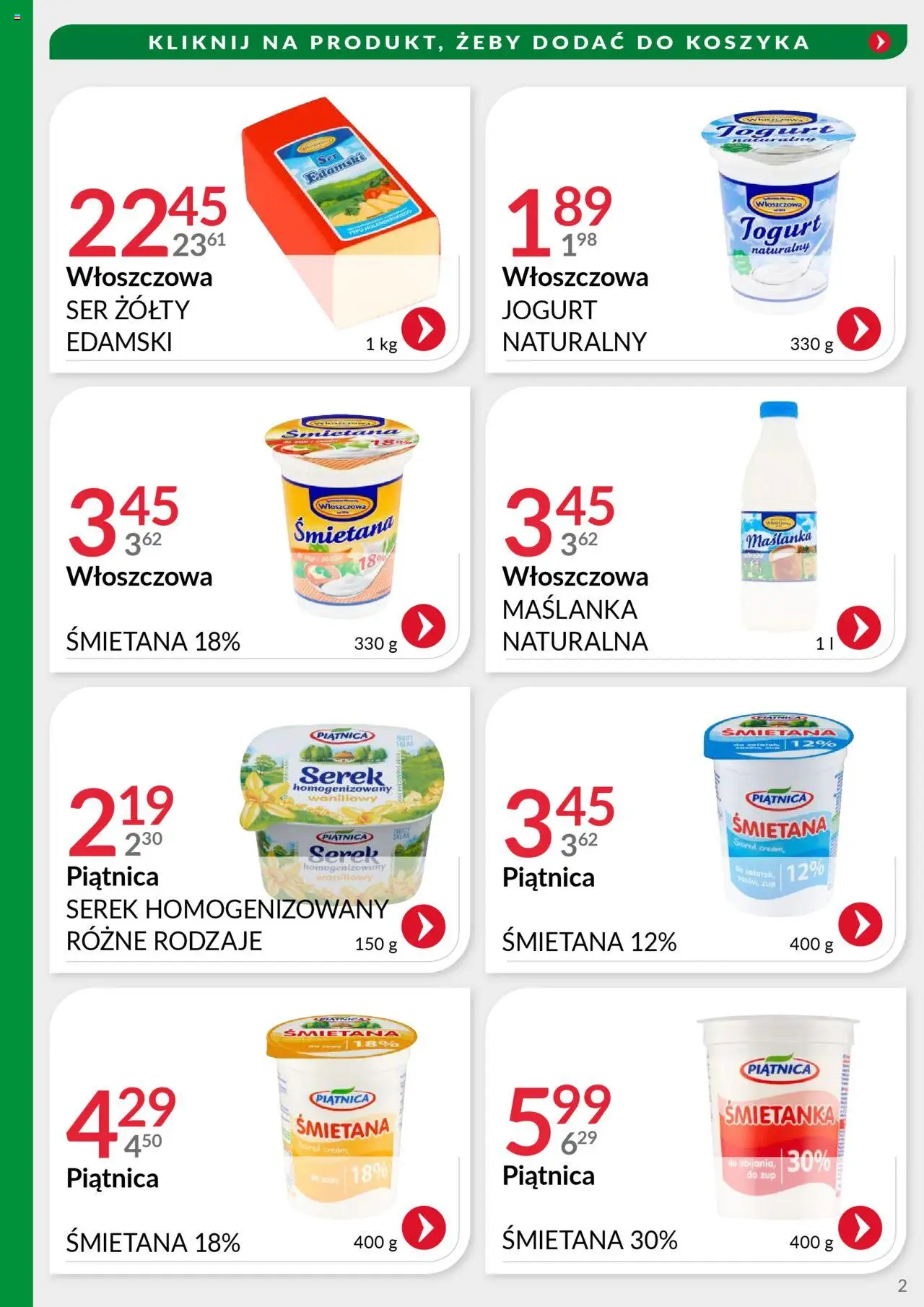 Eurocash Gazetka - Oferta Handlowa MR Południowy Wschód od 04.08.2025 | Strona: 2 | Produkty: Ser żółty, Maślanka, Ser, Jogurt