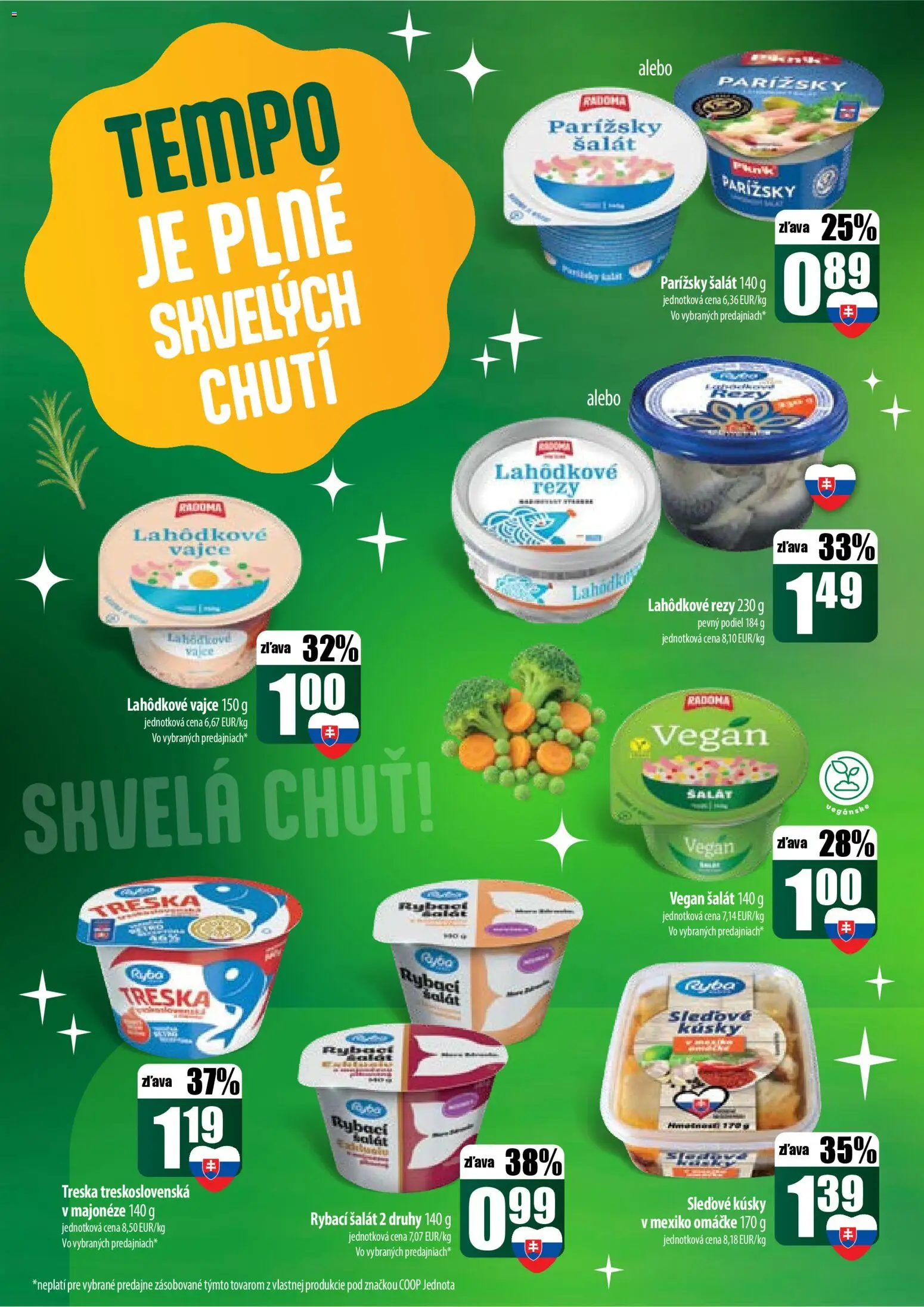 Nové COOP Jednota akcie – leták je platný od 11.12.2025 | Strana: 14 | Produkty: Ryba, Šalát, Treska