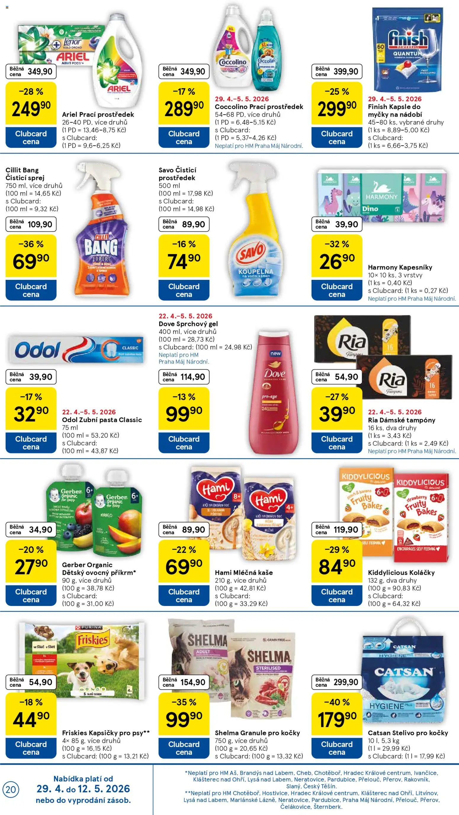 Tesco leták - Hypermarket od 29.04.2026 | Strana: 20 | Produkty: Granule, Kapsle do myčky, Kaše, Hami